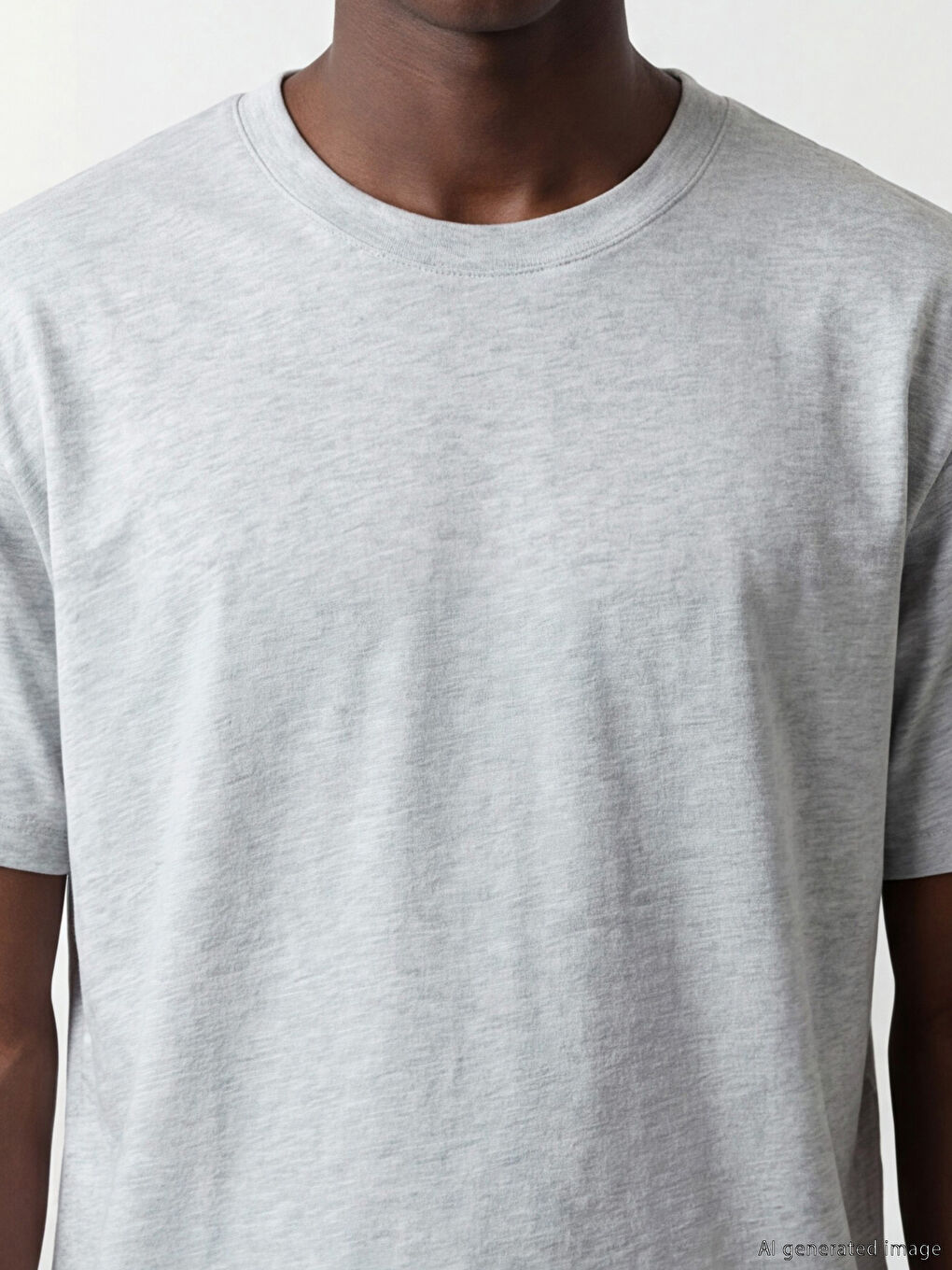 Gri Bisiklet Yaka Erkek Tişört-2