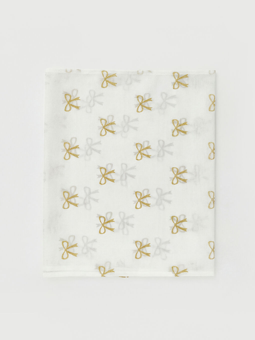 Beyaz Fiyonk Desenli Runner 45x150 cm-1