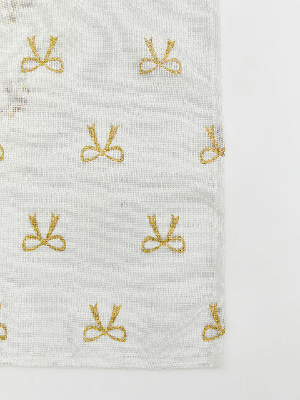 Beyaz Fiyonk Desenli Runner 45x150 cm-2