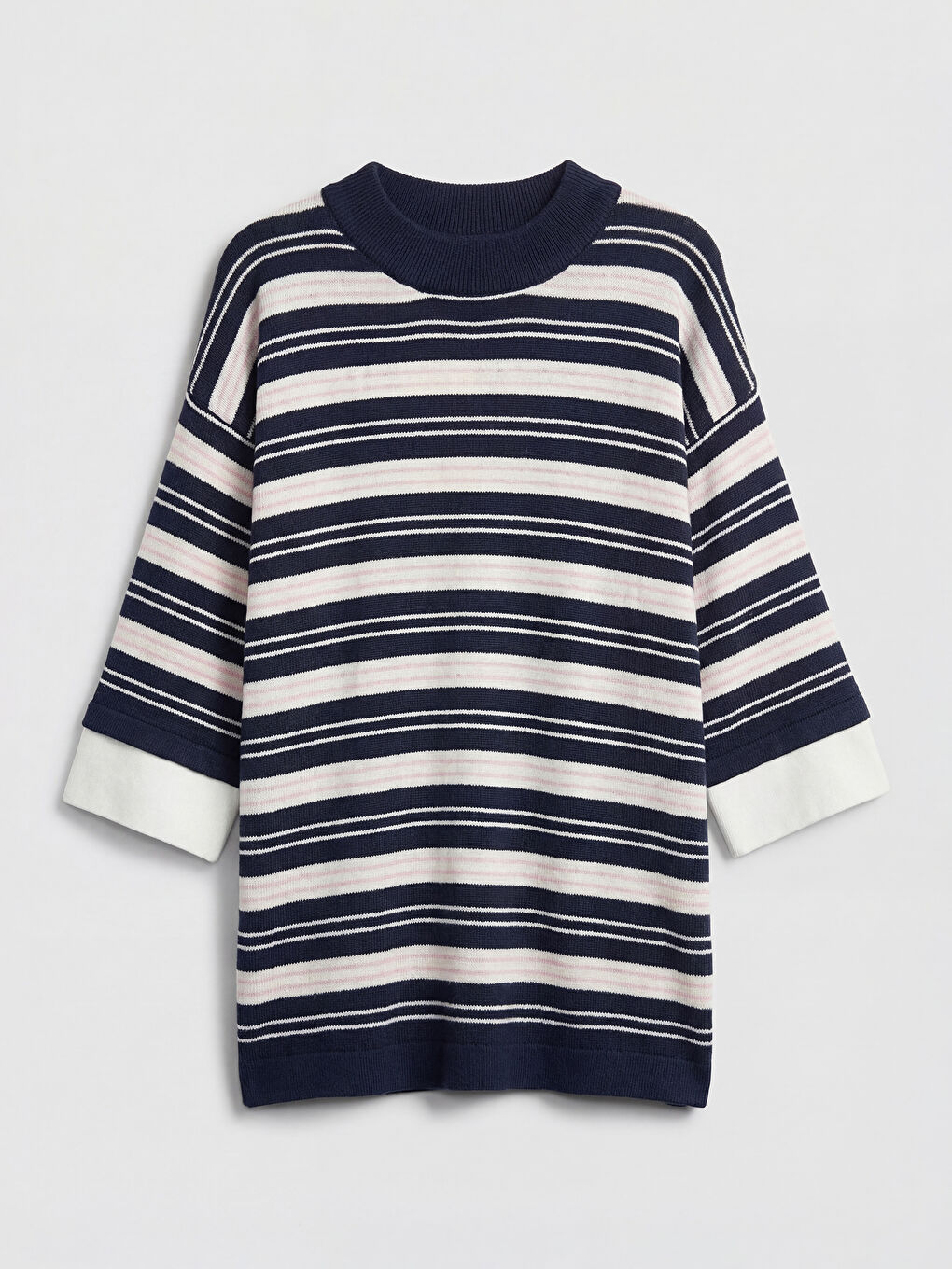 Mavi Çizgili Kız Çocuk Triko Kazak