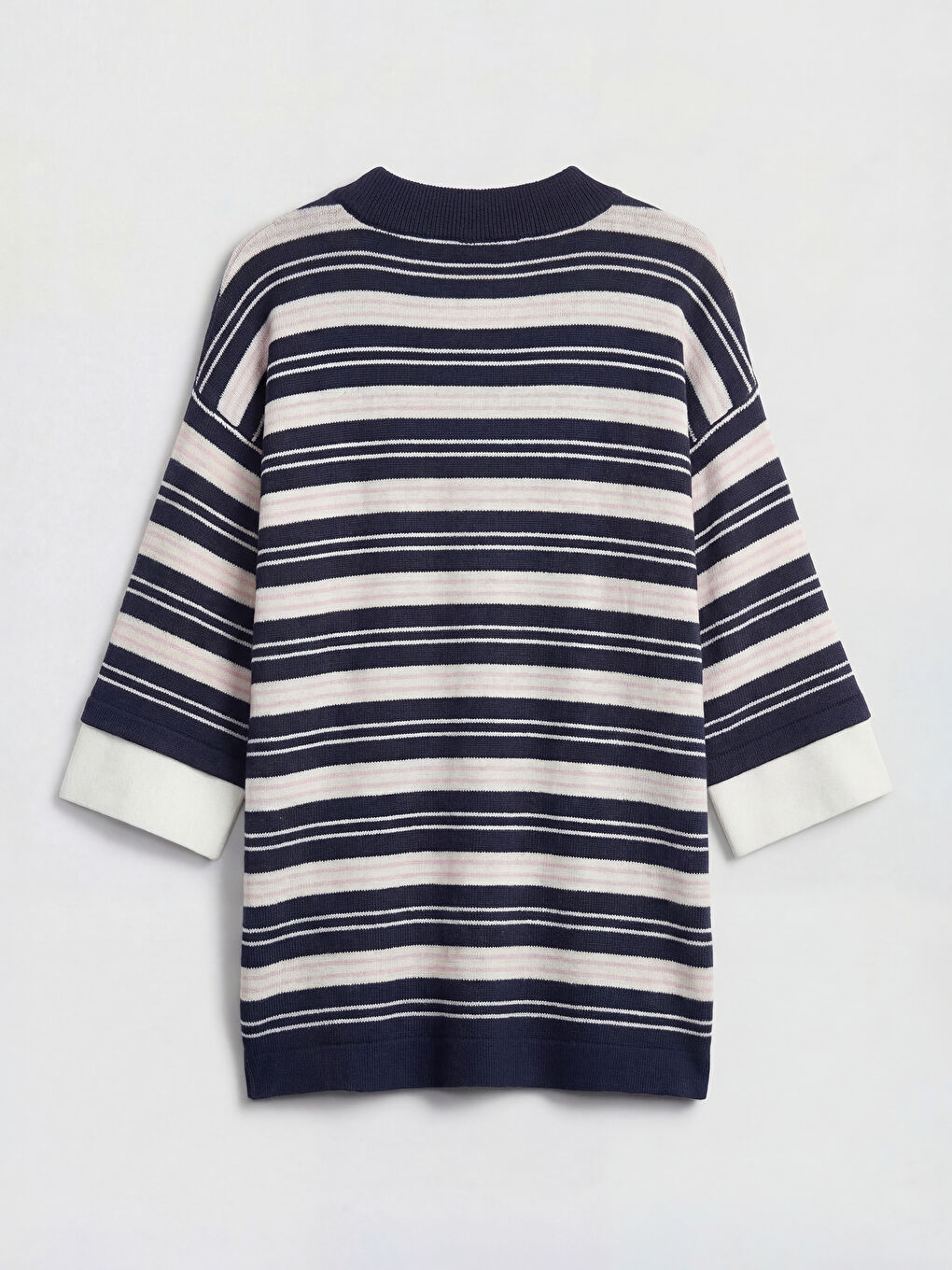 Mavi Çizgili Kız Çocuk Triko Kazak-1