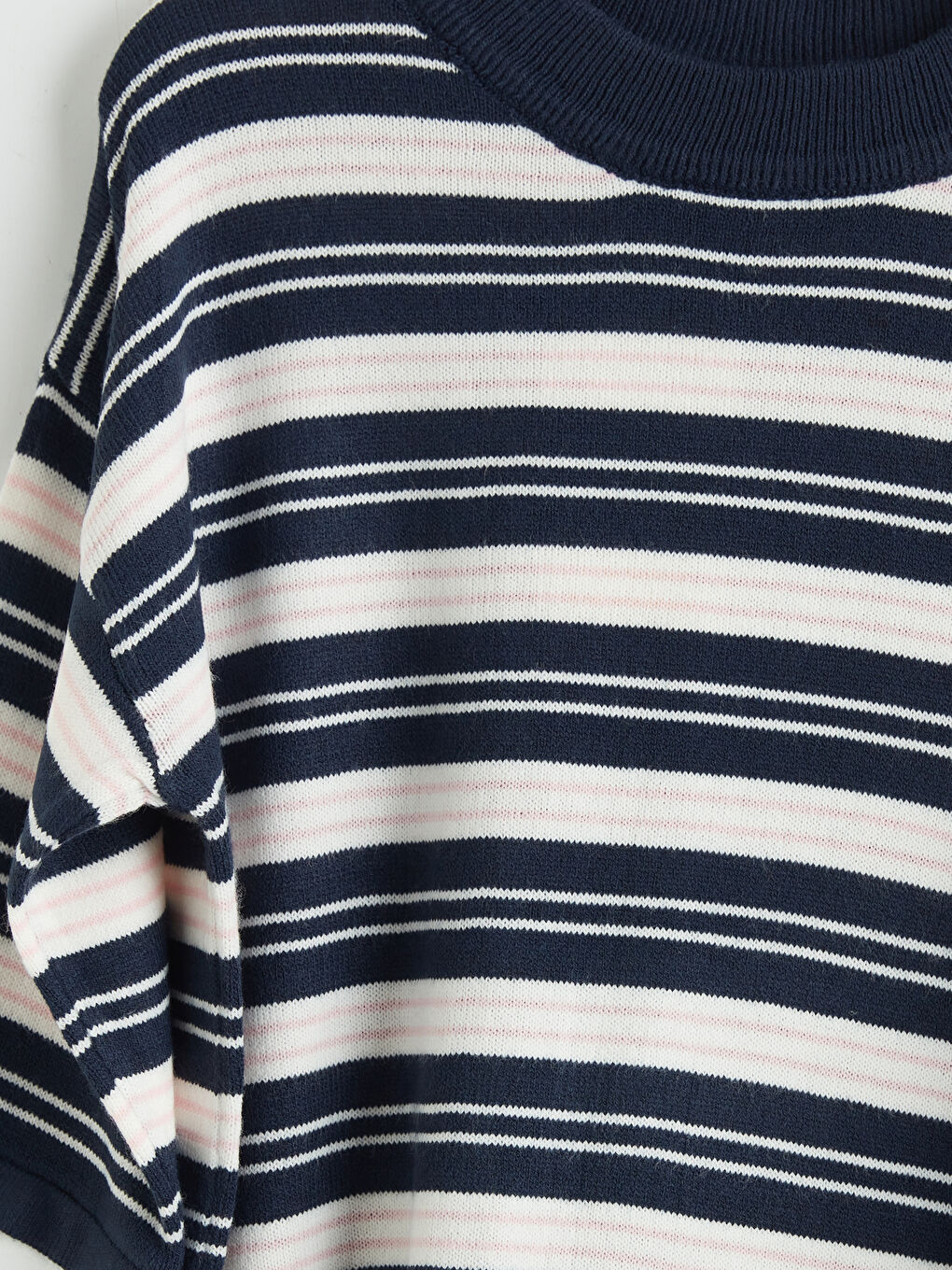 Mavi Çizgili Kız Çocuk Triko Kazak-2