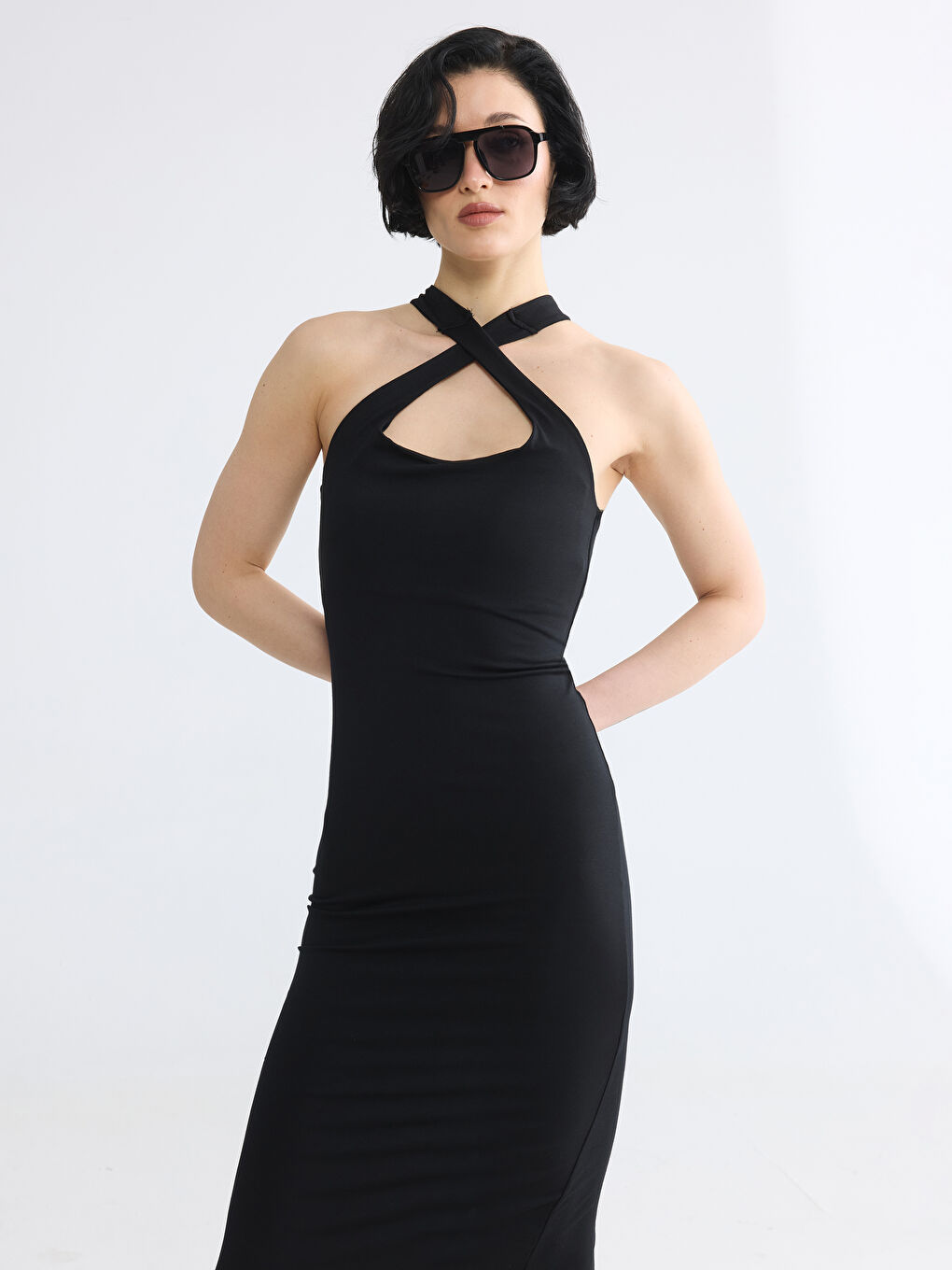 Halter Neck Bodycon Dress-1