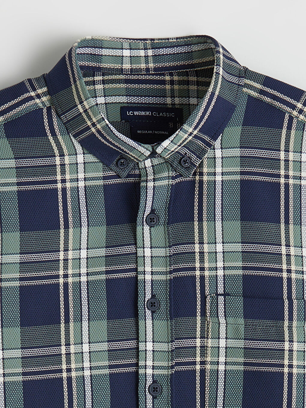 Yeşil Regular Fit Ekose Erkek Gömlek-1
