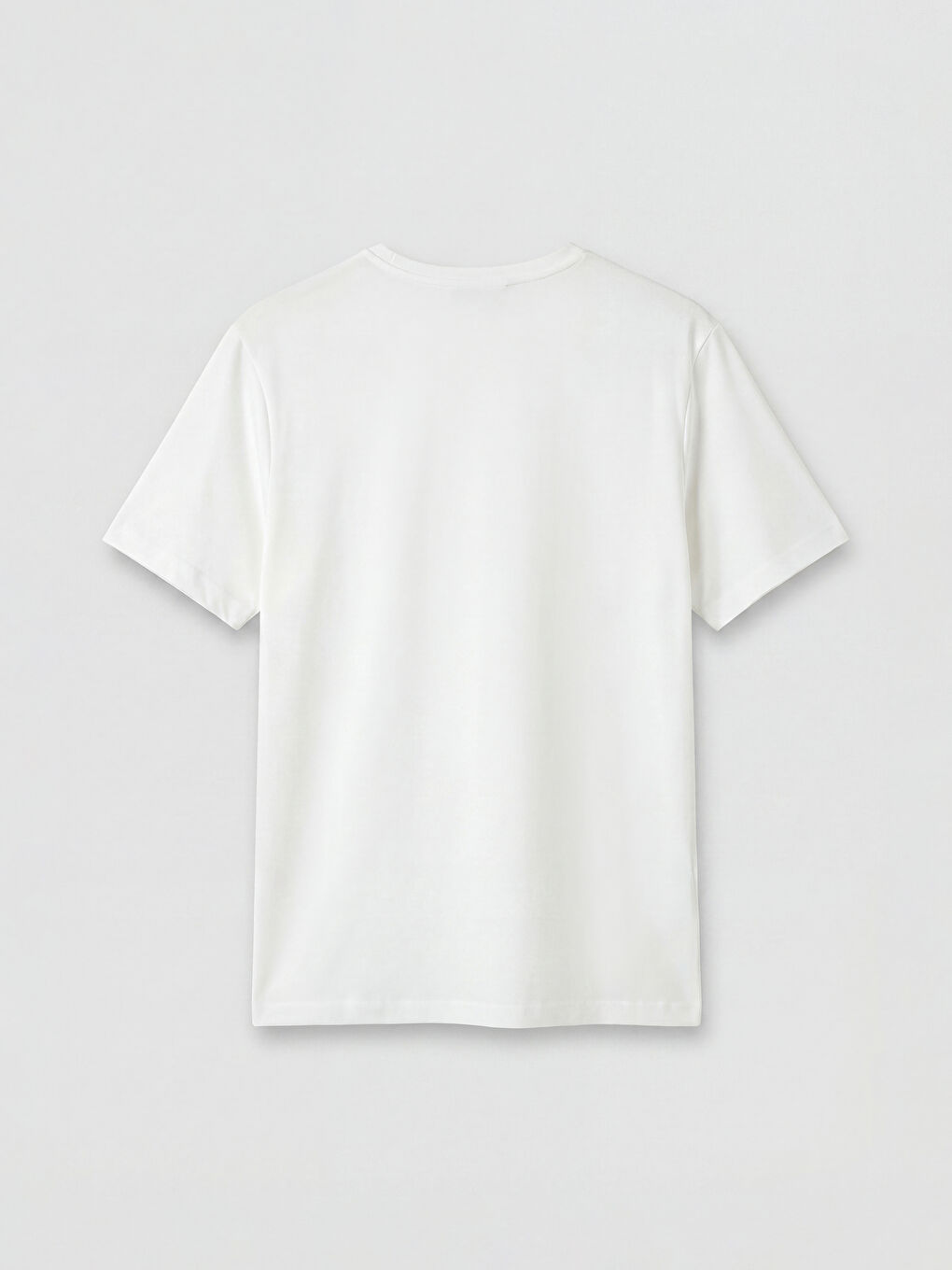 Beyaz Regular Fit Modal Erkek Tişört-1