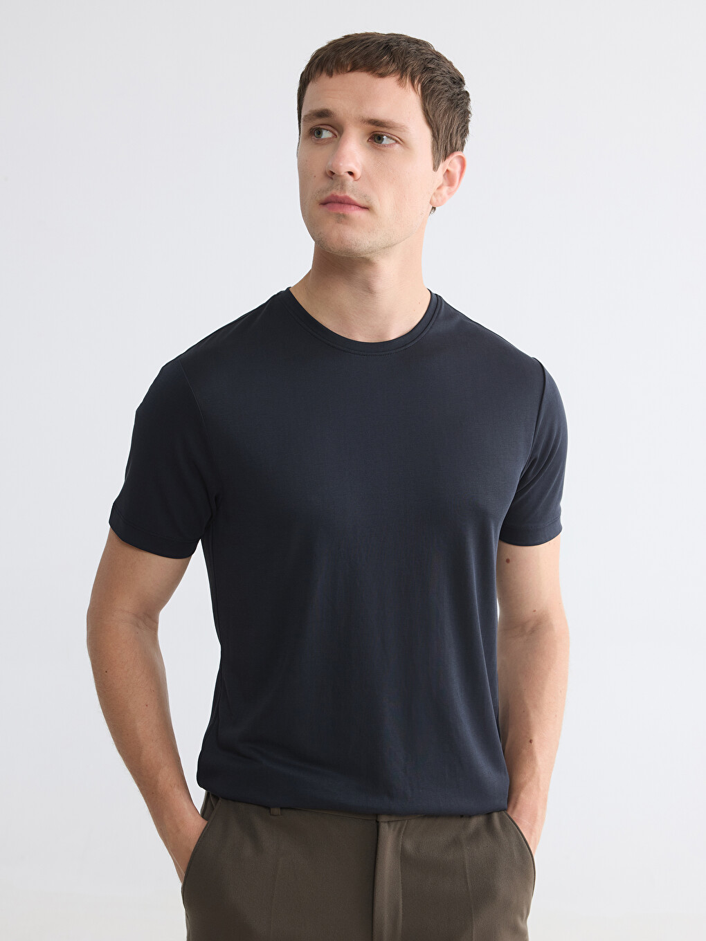 Regular Fit Modal Men's T-shirt-1