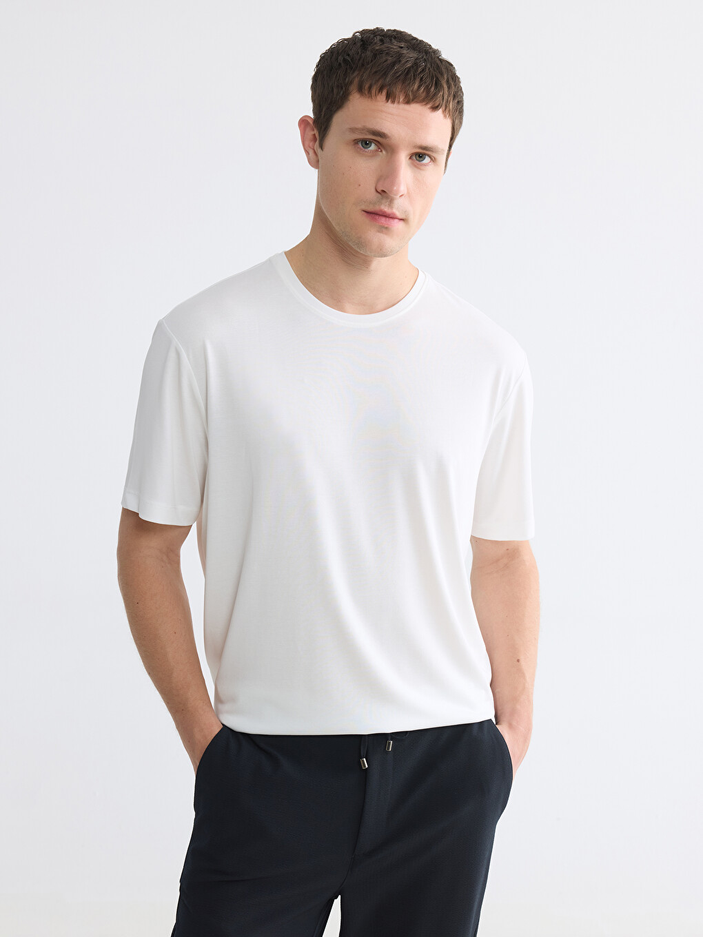 Regular Fit Modal Men's T-shirt-1