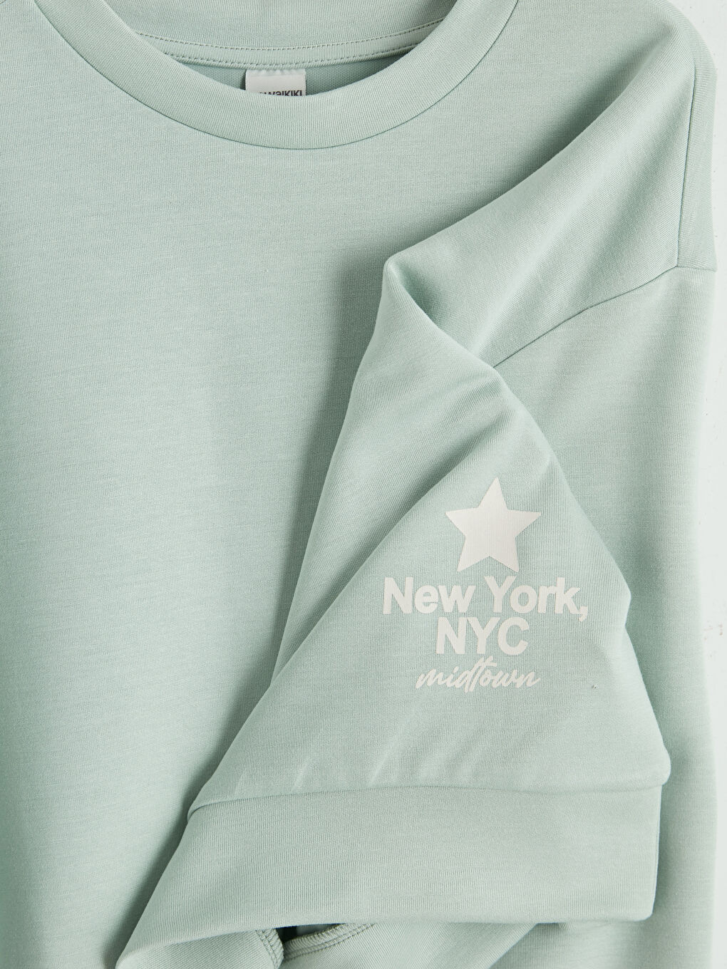 Yeşil New York Baskılı Kız Çocuk Soft Touch Eşofman Takım-5