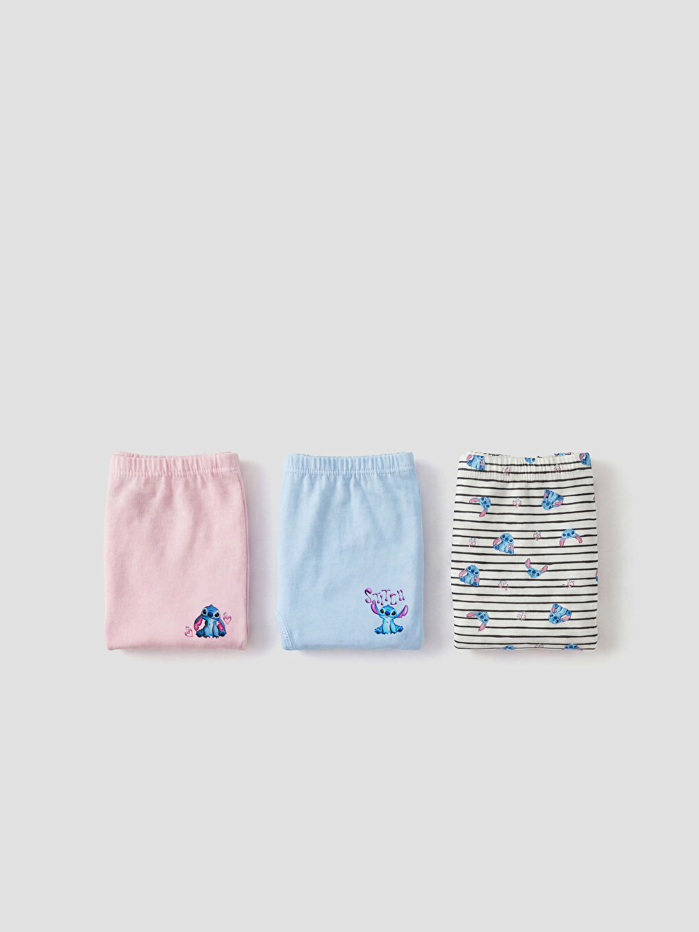 Ekru Stitch Baskılı Kız Çocuk Boxer 3'lü