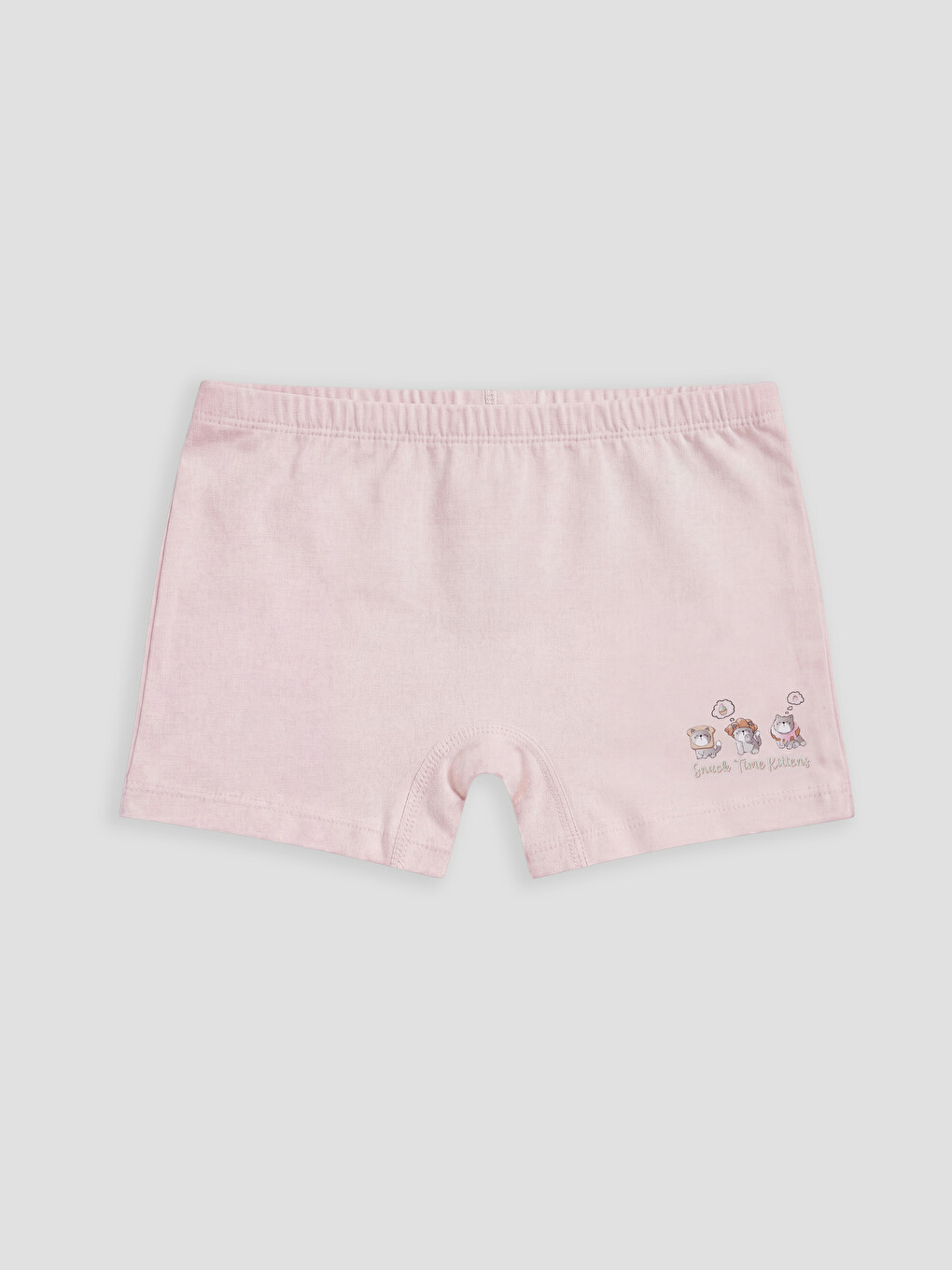 Ekru Baskılı Kız Çocuk Boxer 3'lü-1