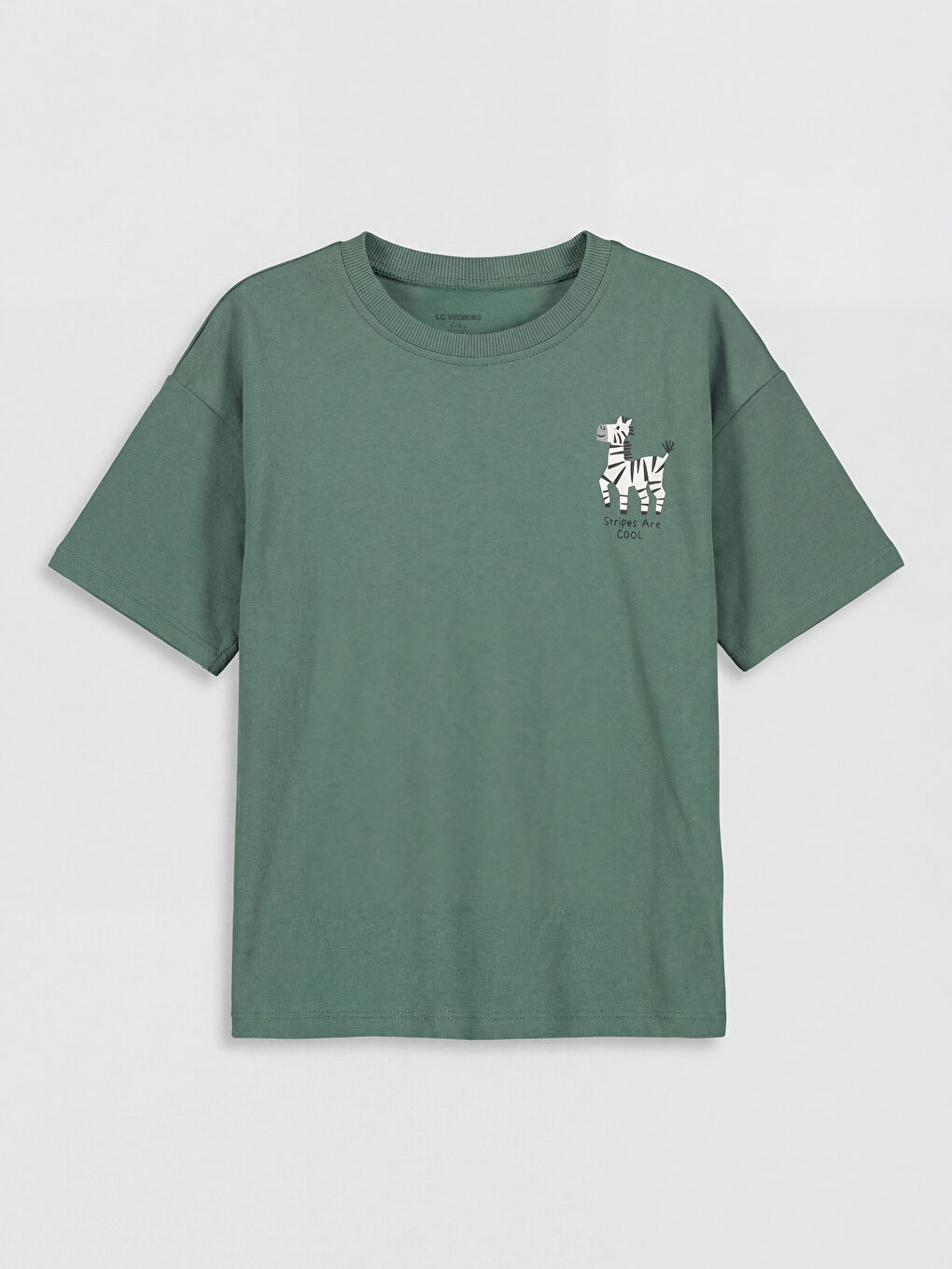 Yeşil Bisiklet Yaka Baskılı Erkek Çocuk Tişört 2'li-1