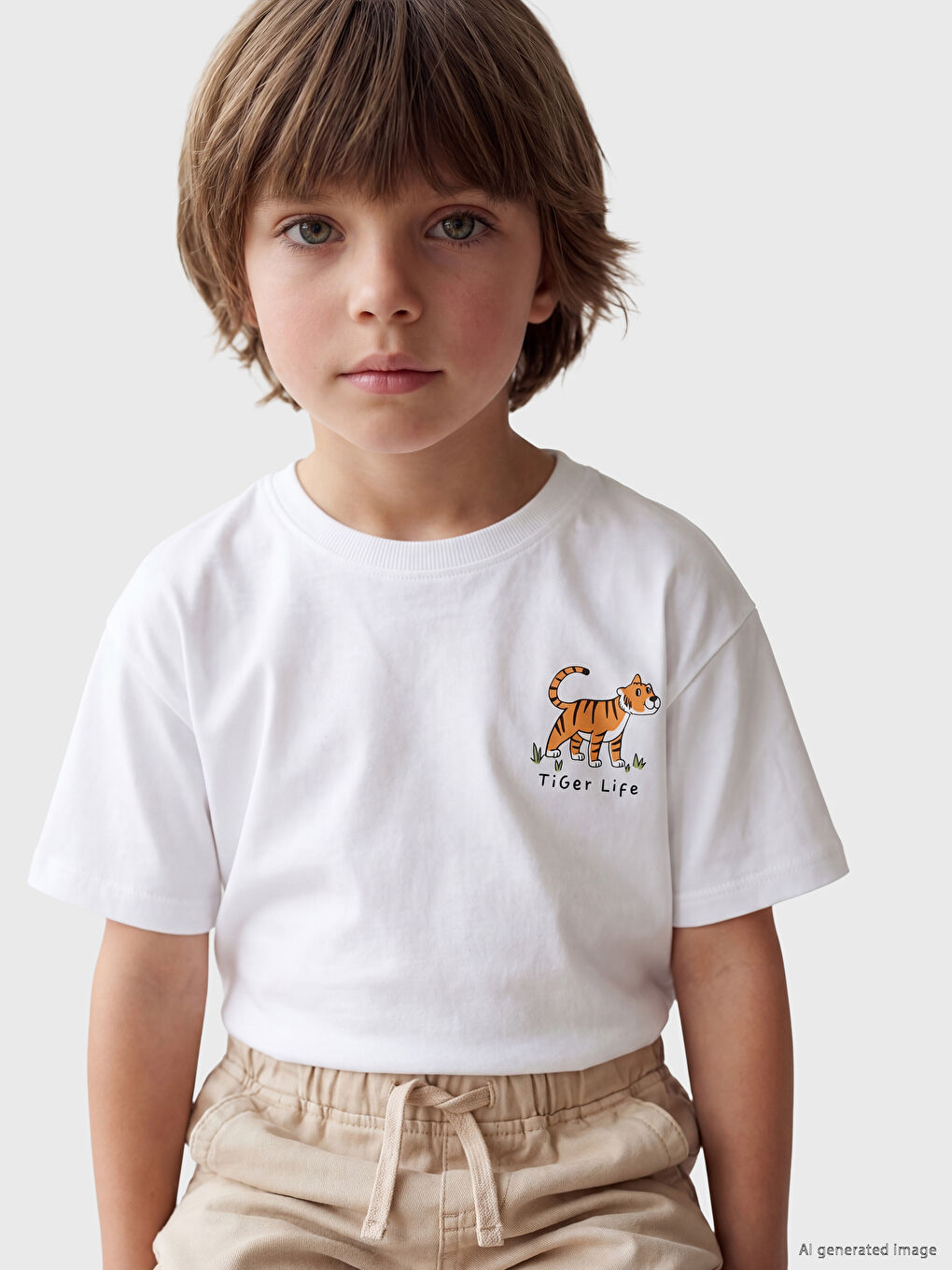 T-shirt me jakë të rrumbullakët, e stampuar për djem, 2 copë në pako-1