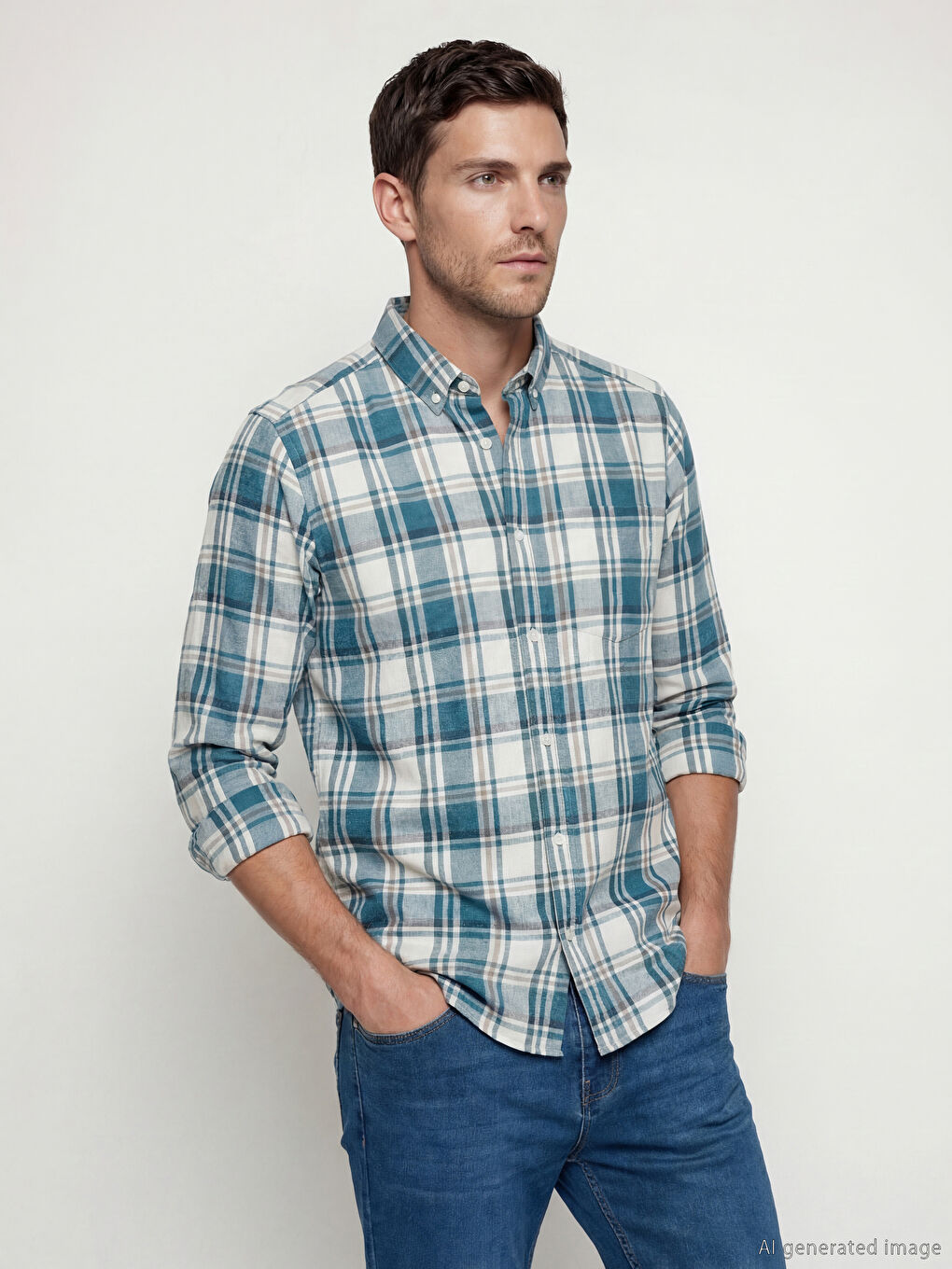 Mavi Regular Fit Kareli Erkek Gömlek