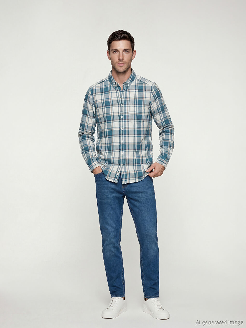 Mavi Regular Fit Kareli Erkek Gömlek-1