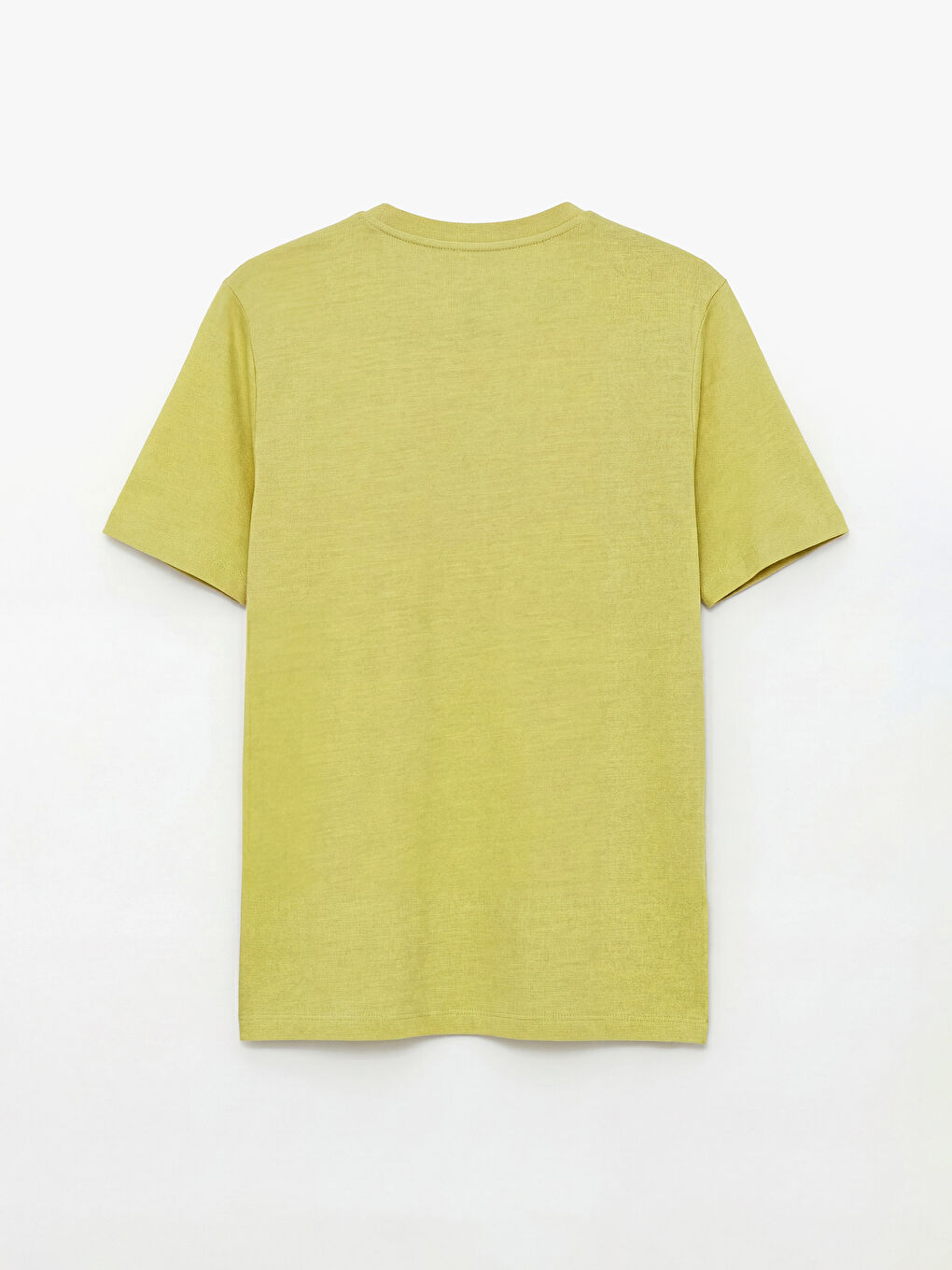 Sarı Bisiklet Yaka Baskılı Erkek Tişört-1