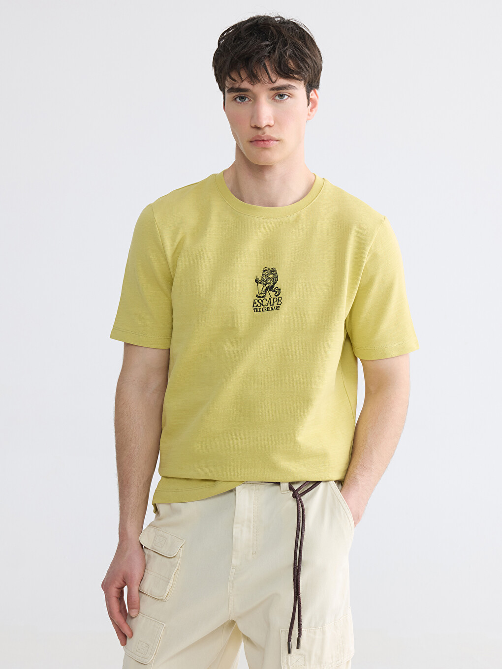 Crew Neck Embroidered Men's T-Shirt