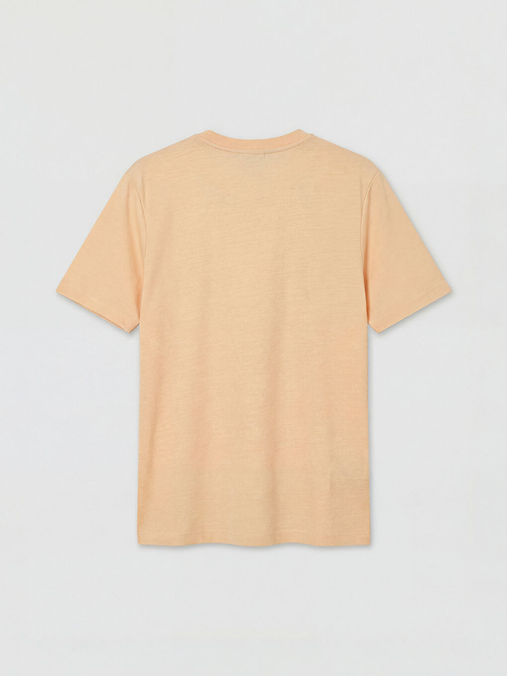 Pembe Bisiklet Yaka Nakışlı Erkek Tişört-1