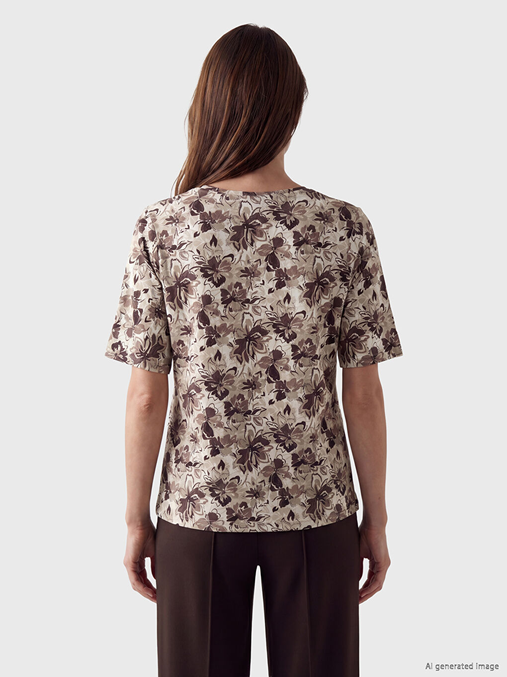 Crew Neck Floral Women's T-Shirt-3