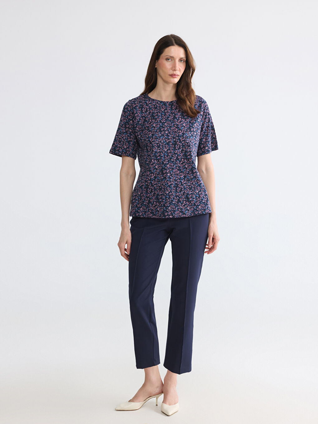 Crew Neck Floral Women's T-Shirt-3