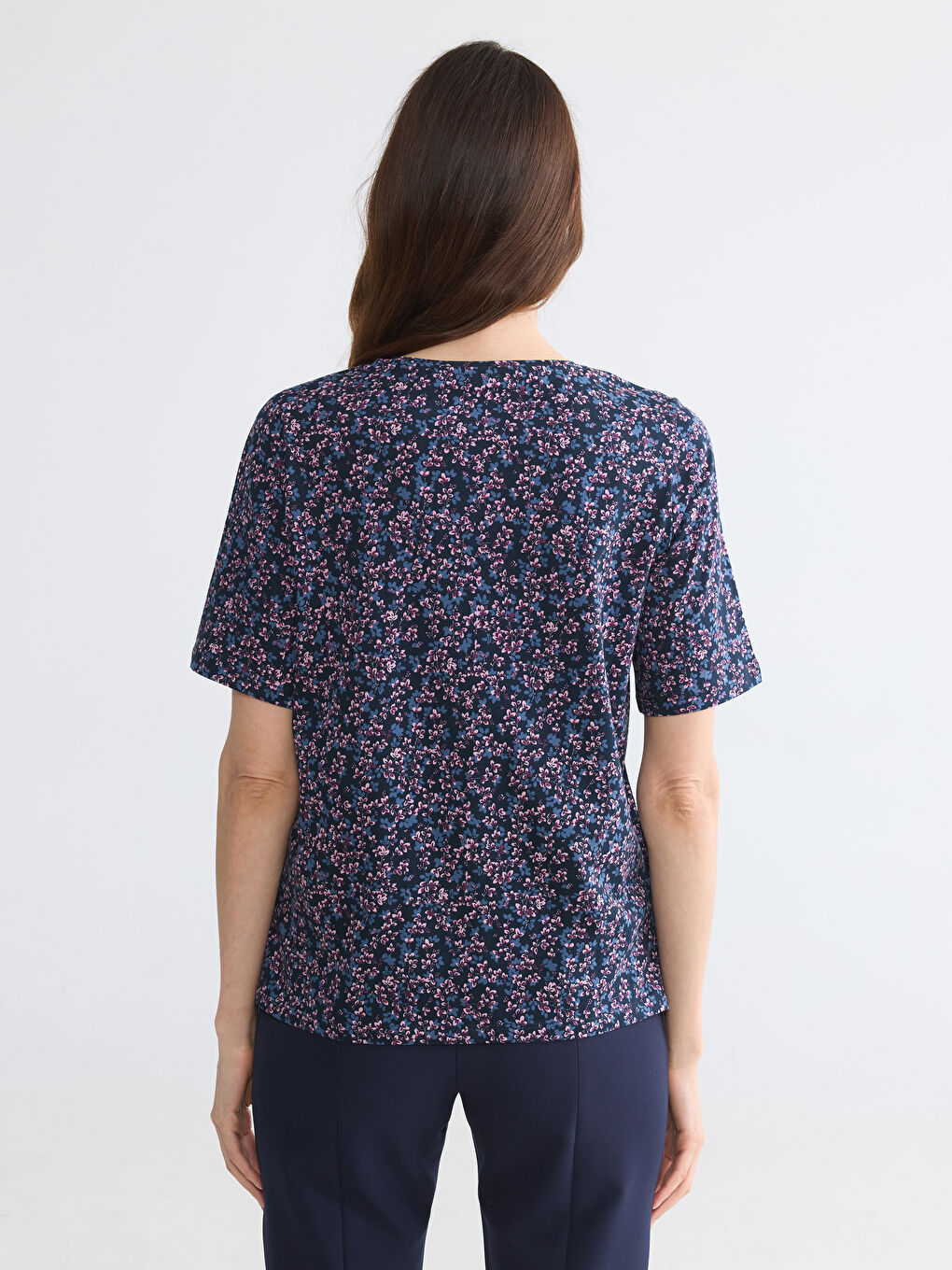 Crew Neck Floral Women's T-Shirt-5
