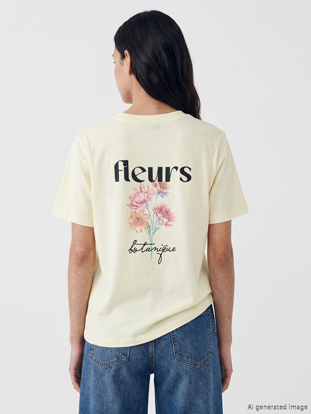 Crew Neck Printed Women's T-Shirt-3