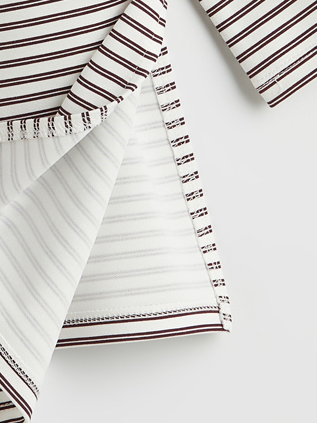 Mürdüm Çizgili Soft Touch Oversize Kadın Tunik-1