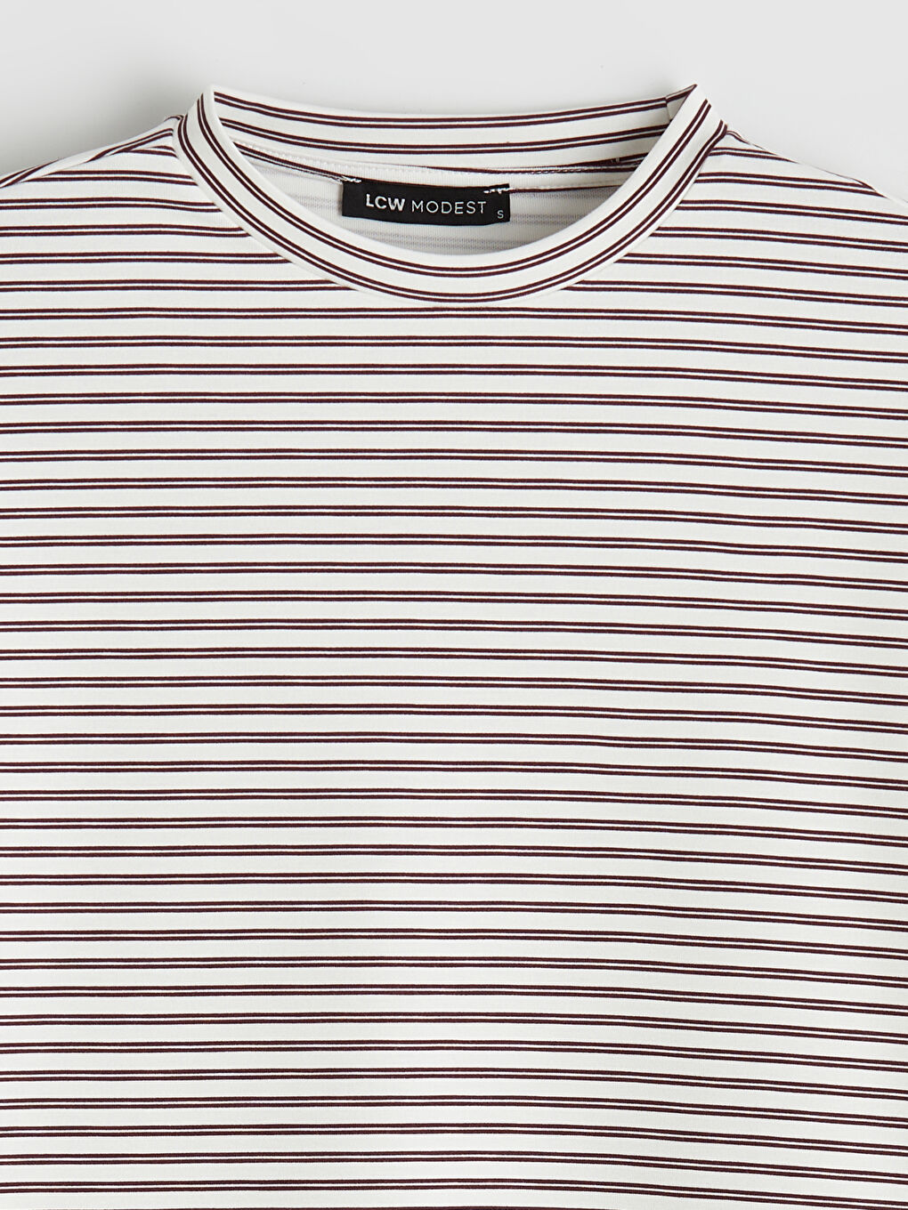 Mürdüm Çizgili Soft Touch Oversize Kadın Tunik-2