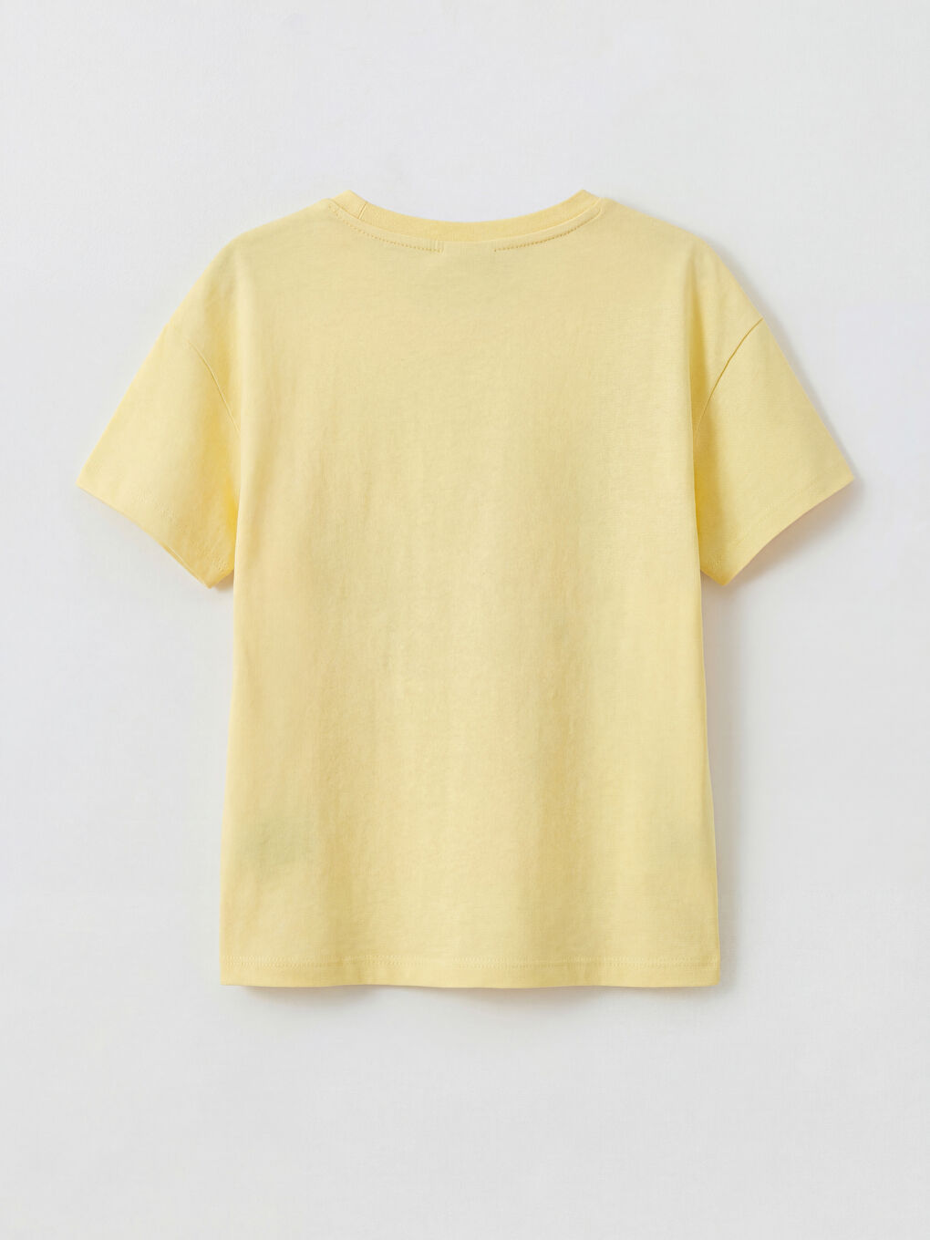 Sarı Bisiklet Yaka Capyfun Baskılı Kız Çocuk Tişört-1