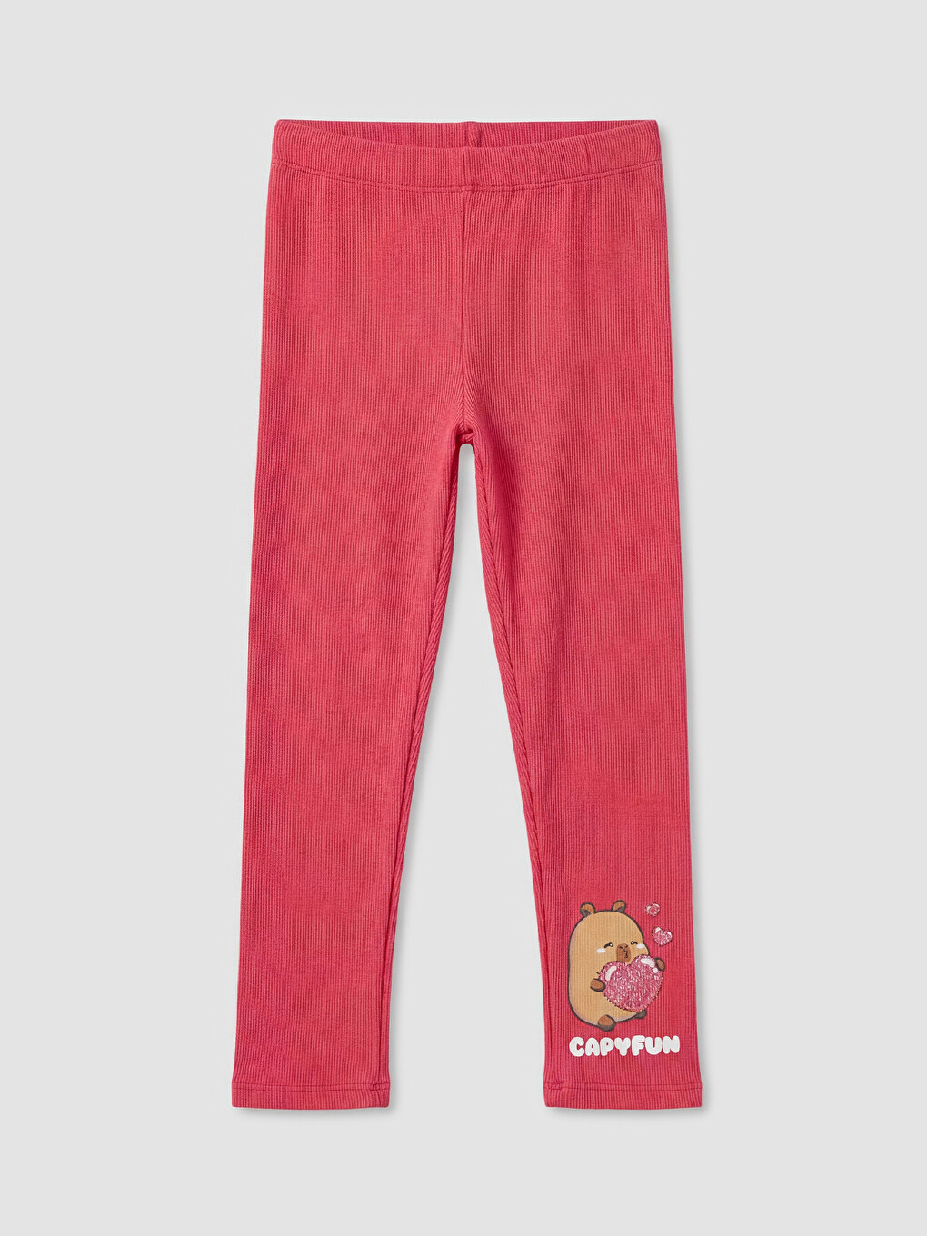 Pembe Kız Çocuk Capyfun Baskılı Tayt