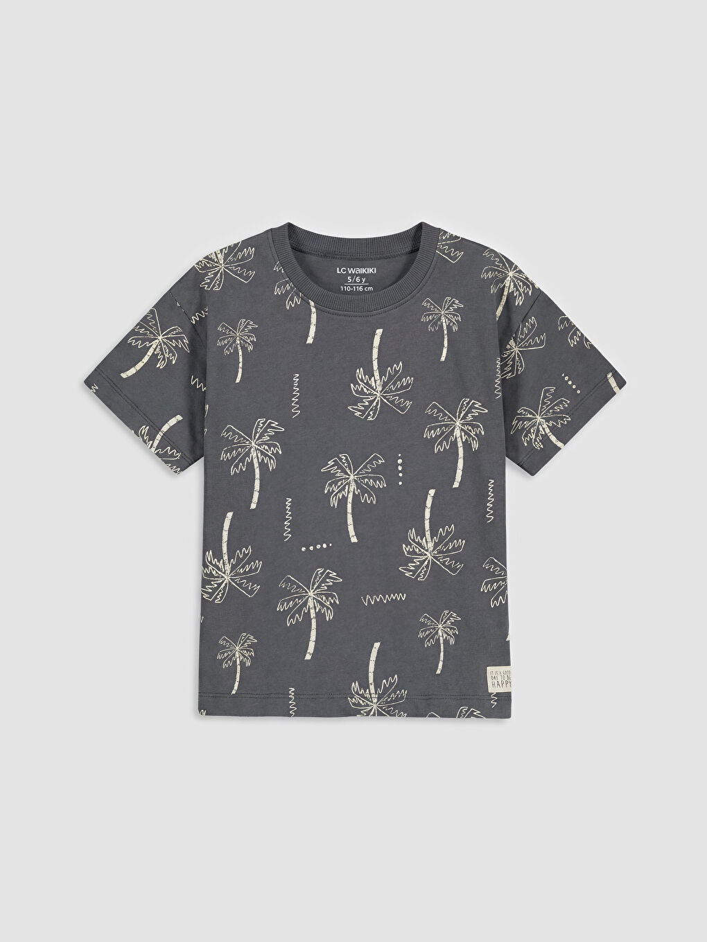 Gri Desenli Erkek Çocuk Tişört ve Şort-1