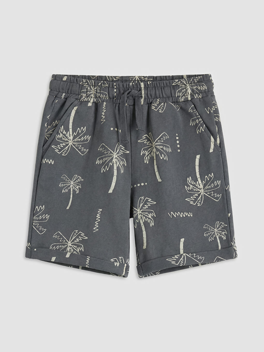 Gri Desenli Erkek Çocuk Tişört ve Şort-2