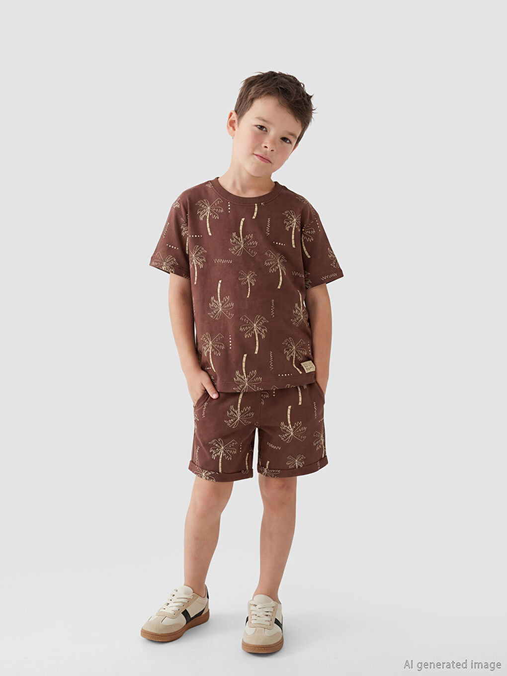 تيشيرت وشورت منقوش للأولاد