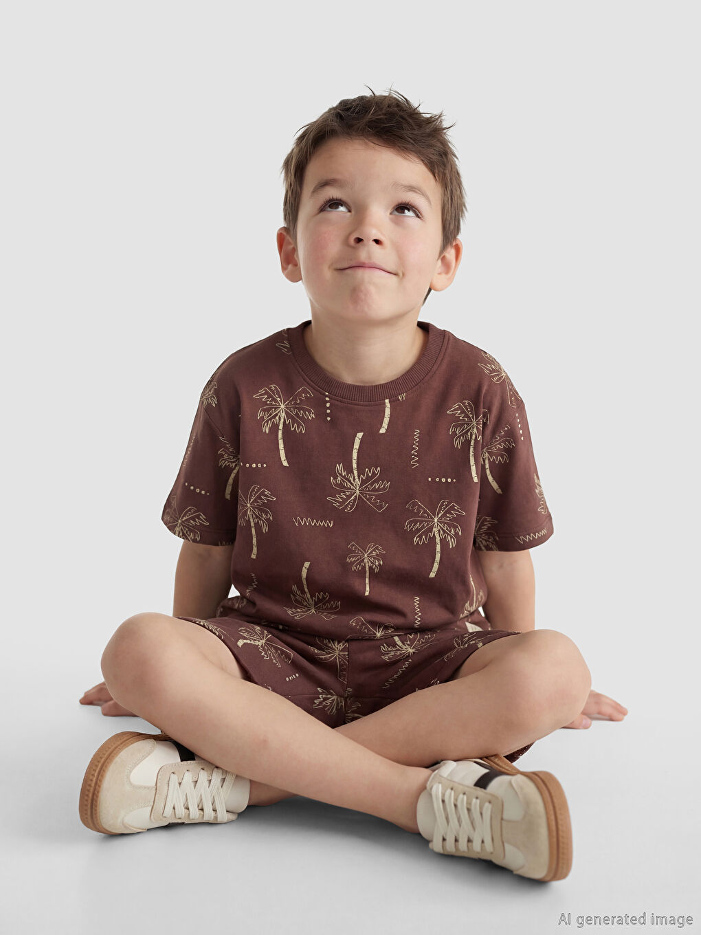 تيشيرت وشورت منقوش للأولاد-1