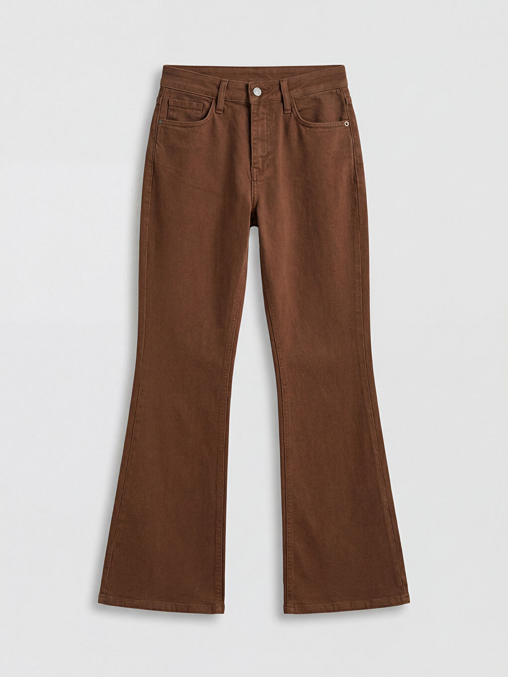 Kahverengi Flare Kadın Jean Pantolon