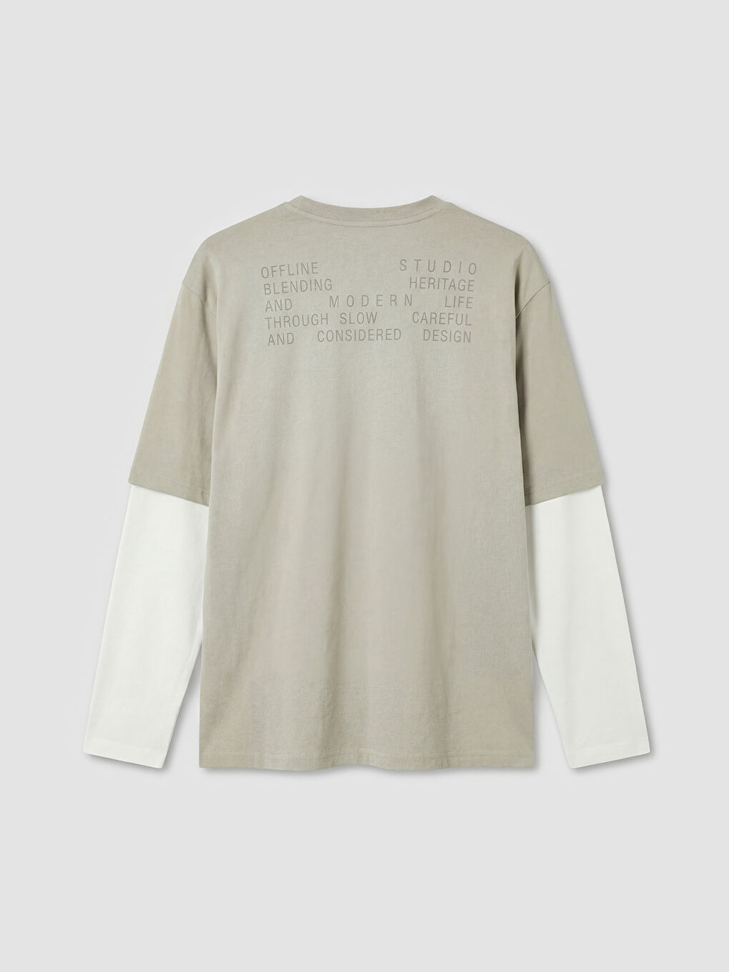 Gri Bisiklet Yaka Baskılı Erkek Tişört-1