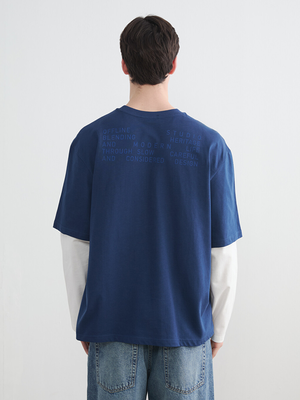T-shirt I Stampuar Me Jakë Të Rrumbullakët Për Burra-3