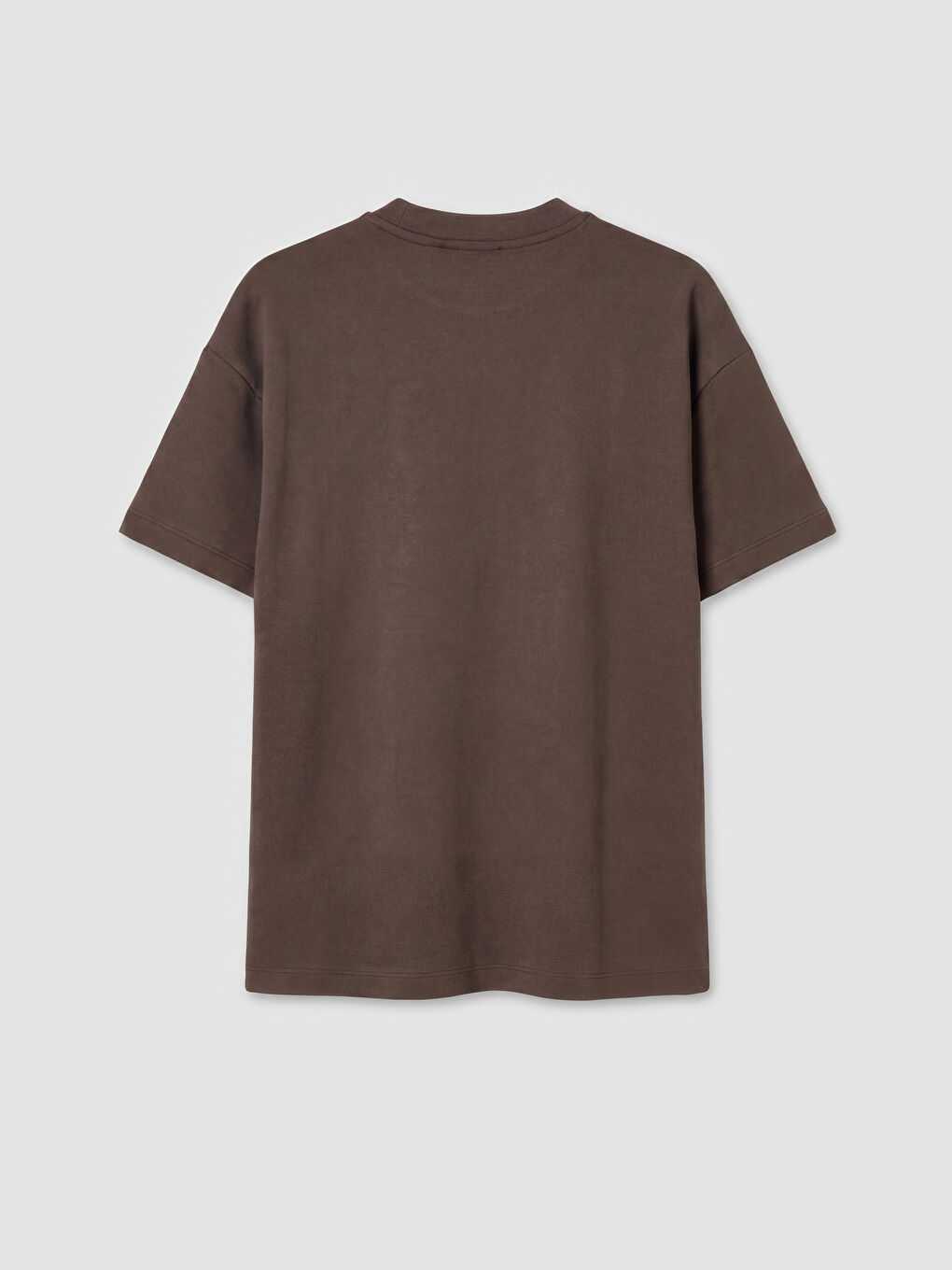 Kahverengi Bisiklet Yaka Baskılı Kadın Tişört-1