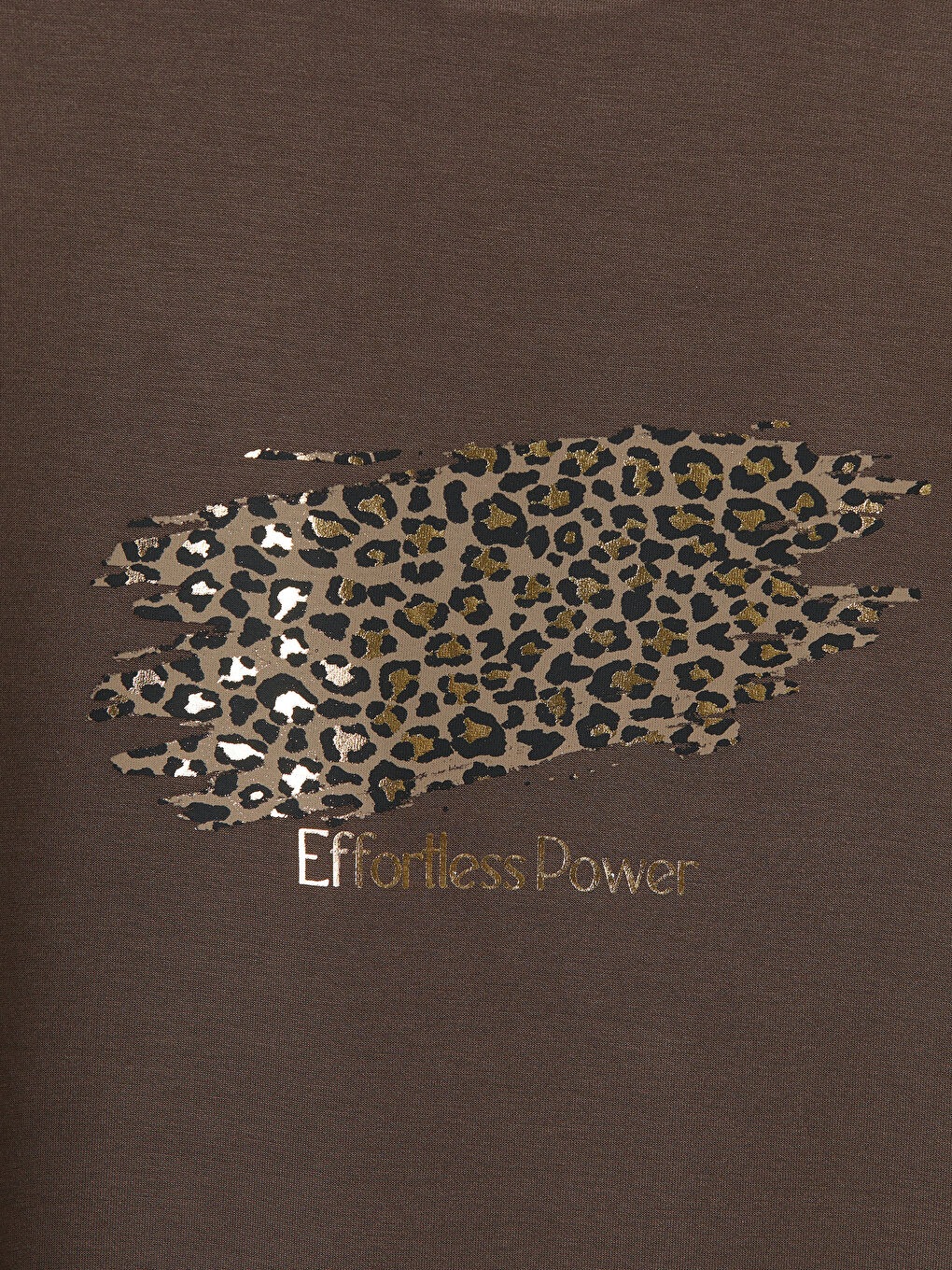 Kahverengi Bisiklet Yaka Baskılı Kadın Tişört-2