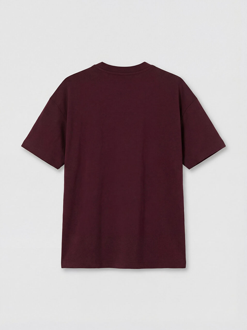 Mürdüm Bisiklet Yaka Baskılı Kadın Tişört-1