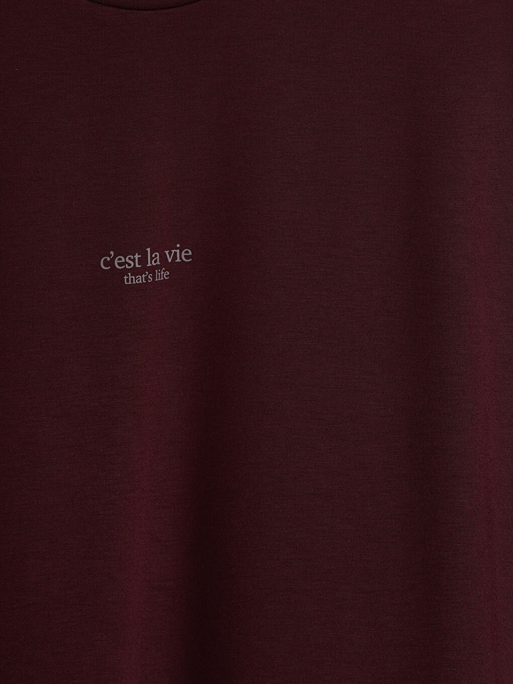 Mürdüm Bisiklet Yaka Baskılı Kadın Tişört-2