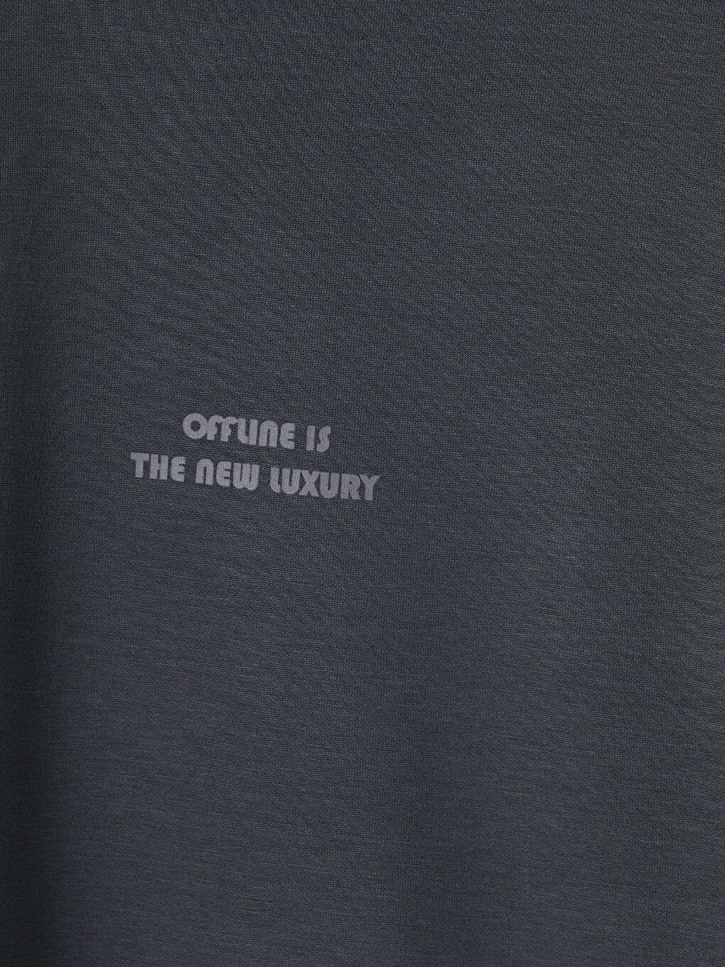 Antrasit Bisiklet Yaka Baskılı Kadın Tişört-2