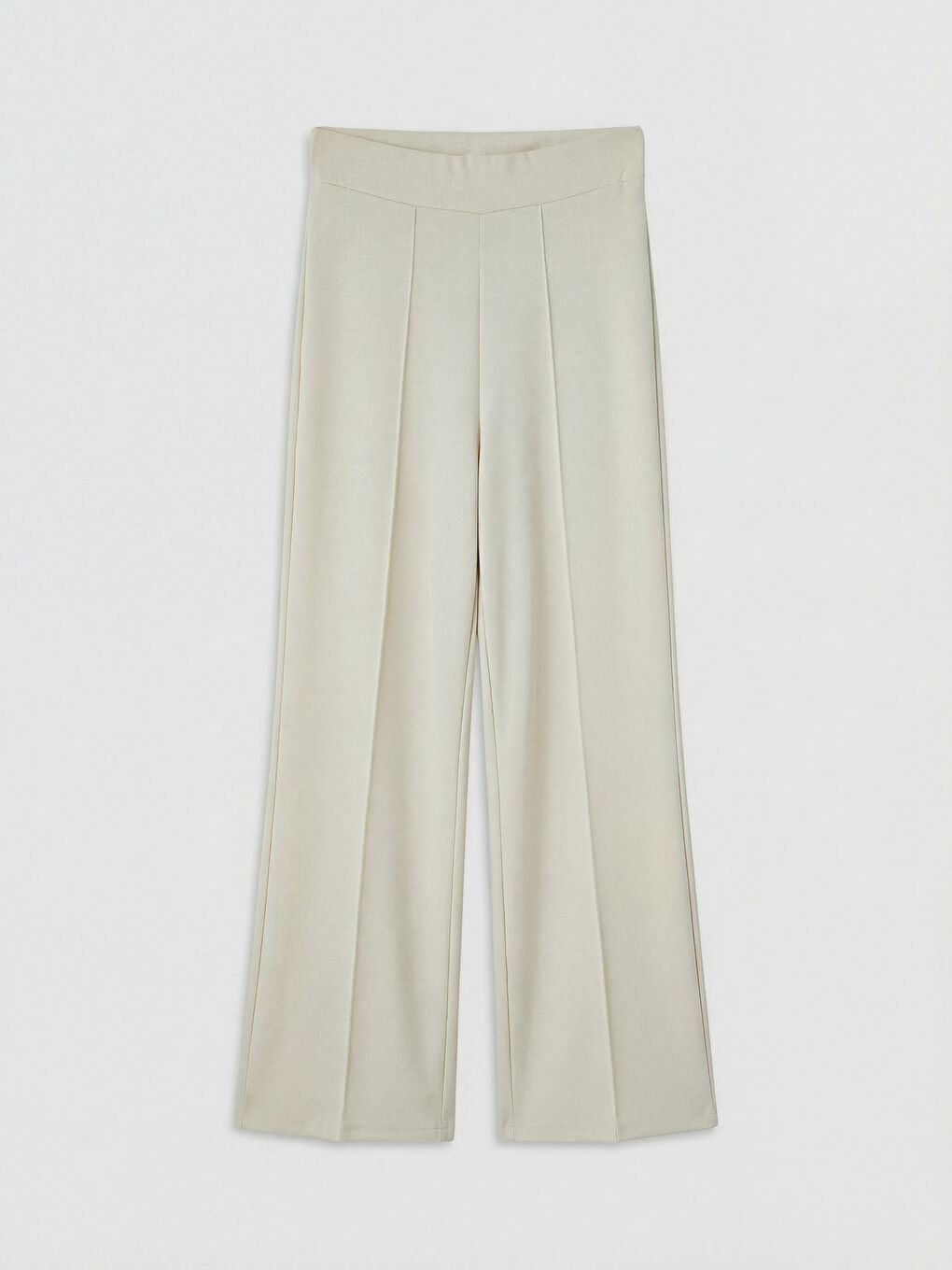 Bej Beli Lastikli Soft Touch Kadın Eşofman Altı