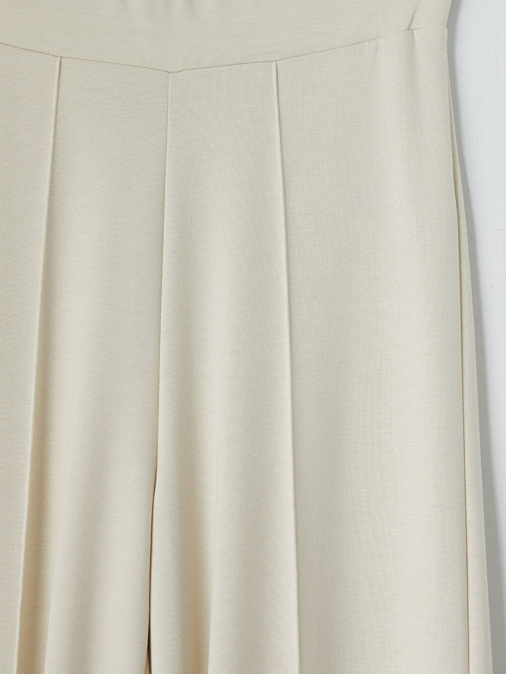 Bej Beli Lastikli Soft Touch Kadın Eşofman Altı-2