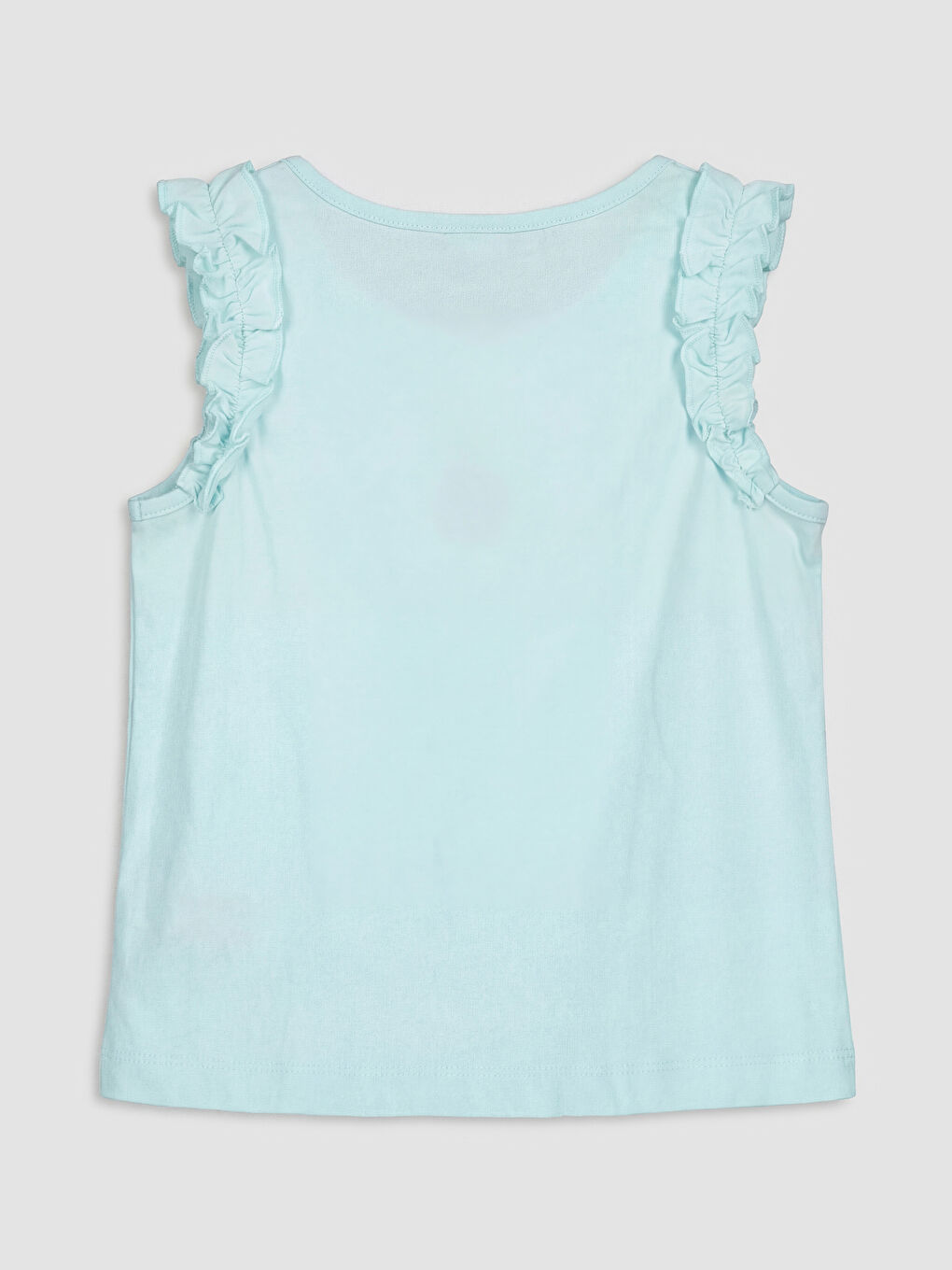 Sarı Bisiklet Yaka Nakışlı Kız Çocuk Atlet 2'li-4