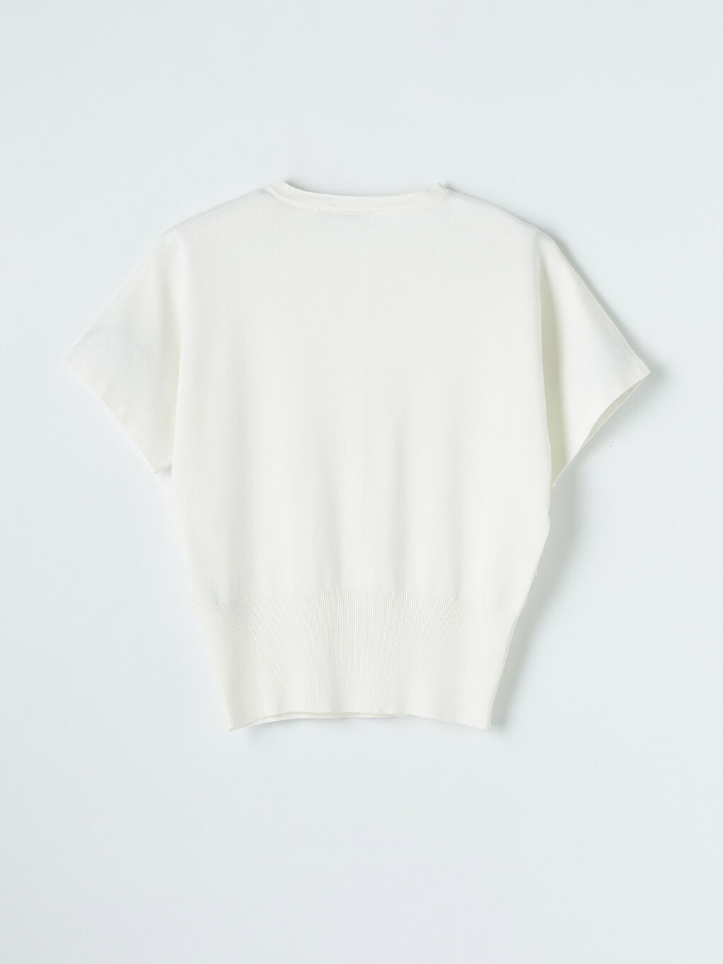 Ekru Bisiklet Yaka Kadın Triko Kazak-1