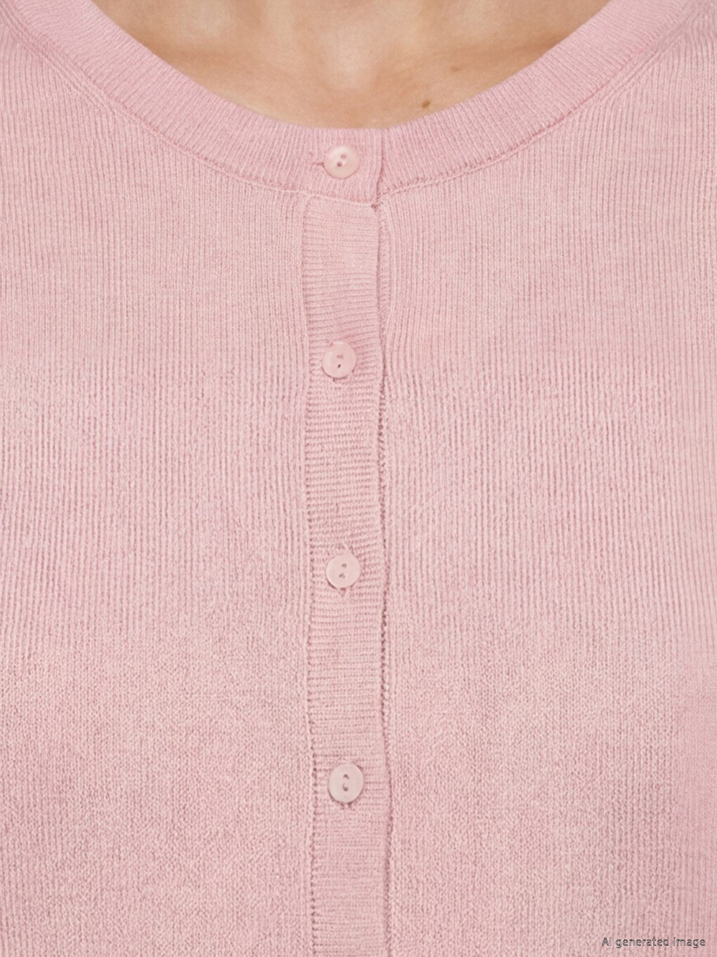 Pembe Bisiklet Yaka Kadın Triko Kazak-5