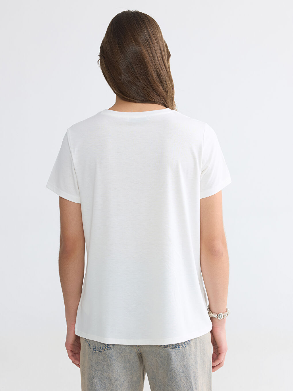 Crew Neck Embroidered Women's T-Shirt-7