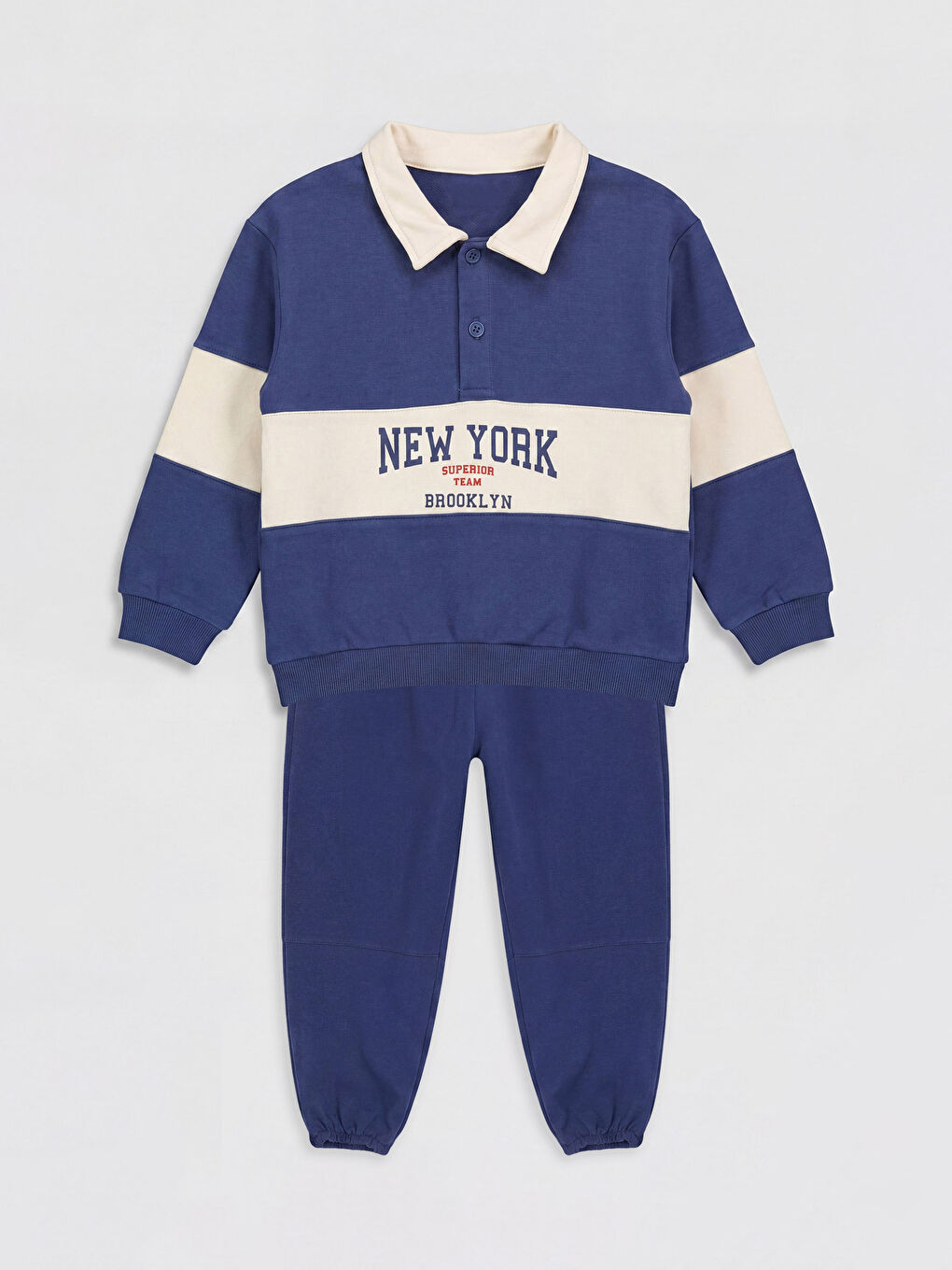 İndigo New York Baskılı Erkek Bebek 2'li Takım