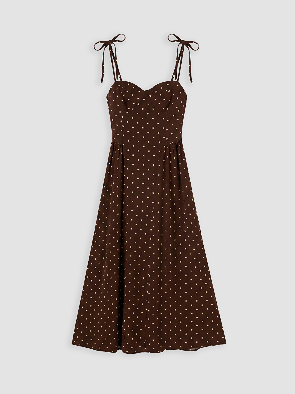 Sweetheart Neckline Polka Dot Strappy Dress-3
