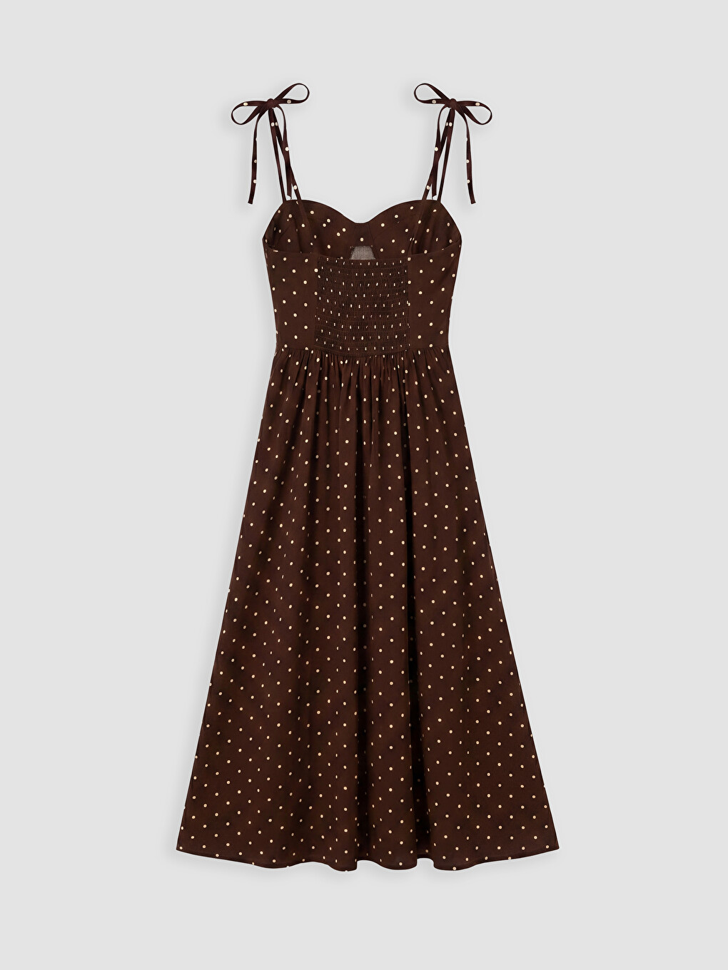 Sweetheart Neckline Polka Dot Strappy Dress-4